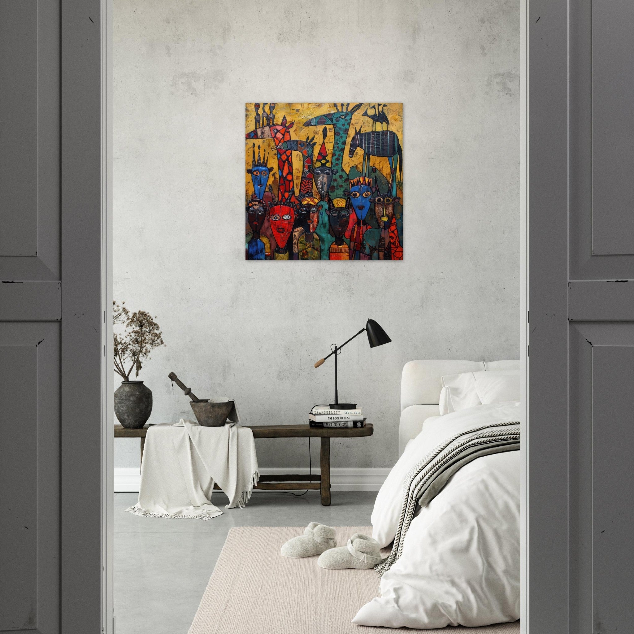 Fine Art Poster Square - Expressionism art style Ugandas ancestors 4 - Shop Ai Art WebShop - Digital Art online Store