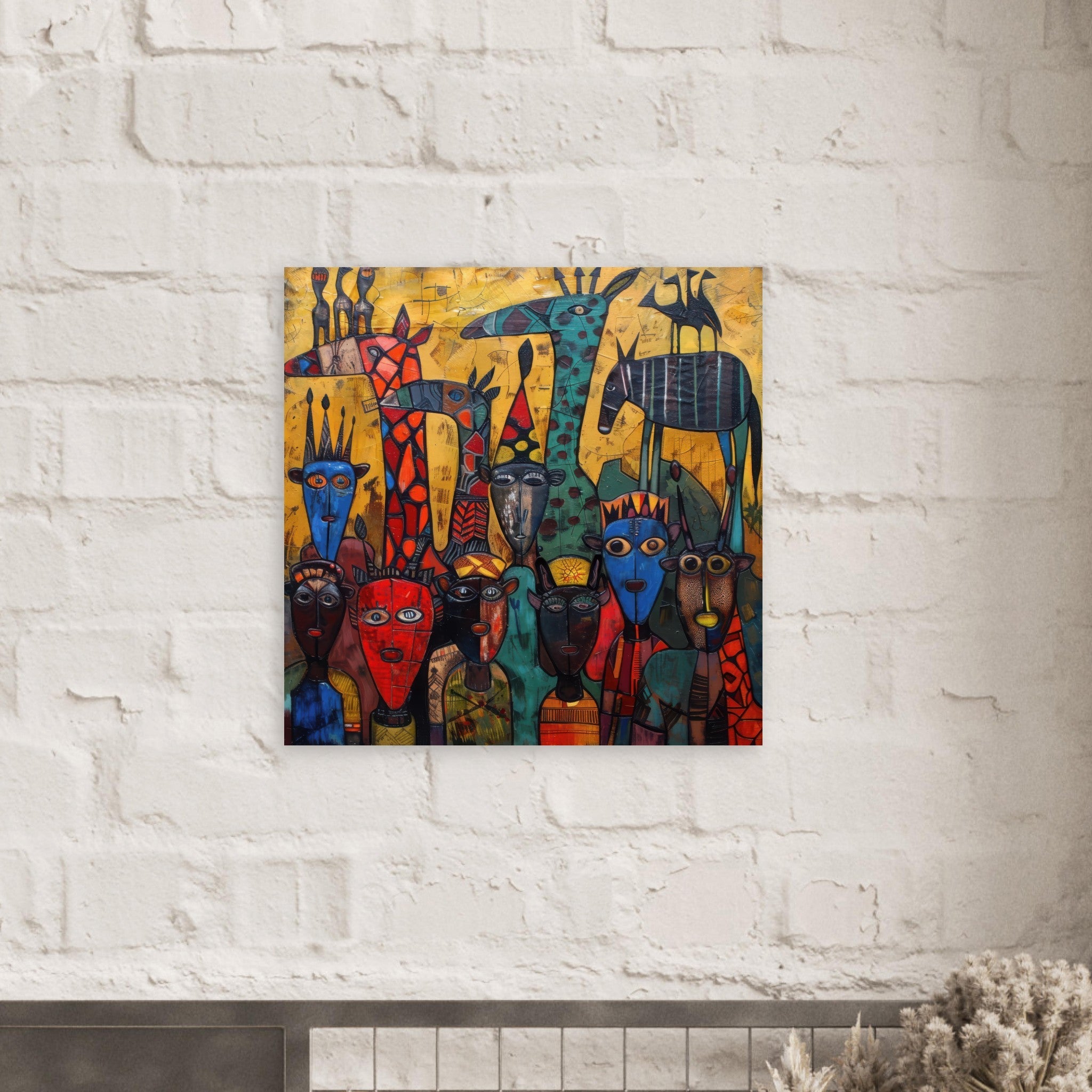 Fine Art Poster Square - Expressionism art style Ugandas ancestors 4 - Shop Ai Art WebShop - Digital Art online Store