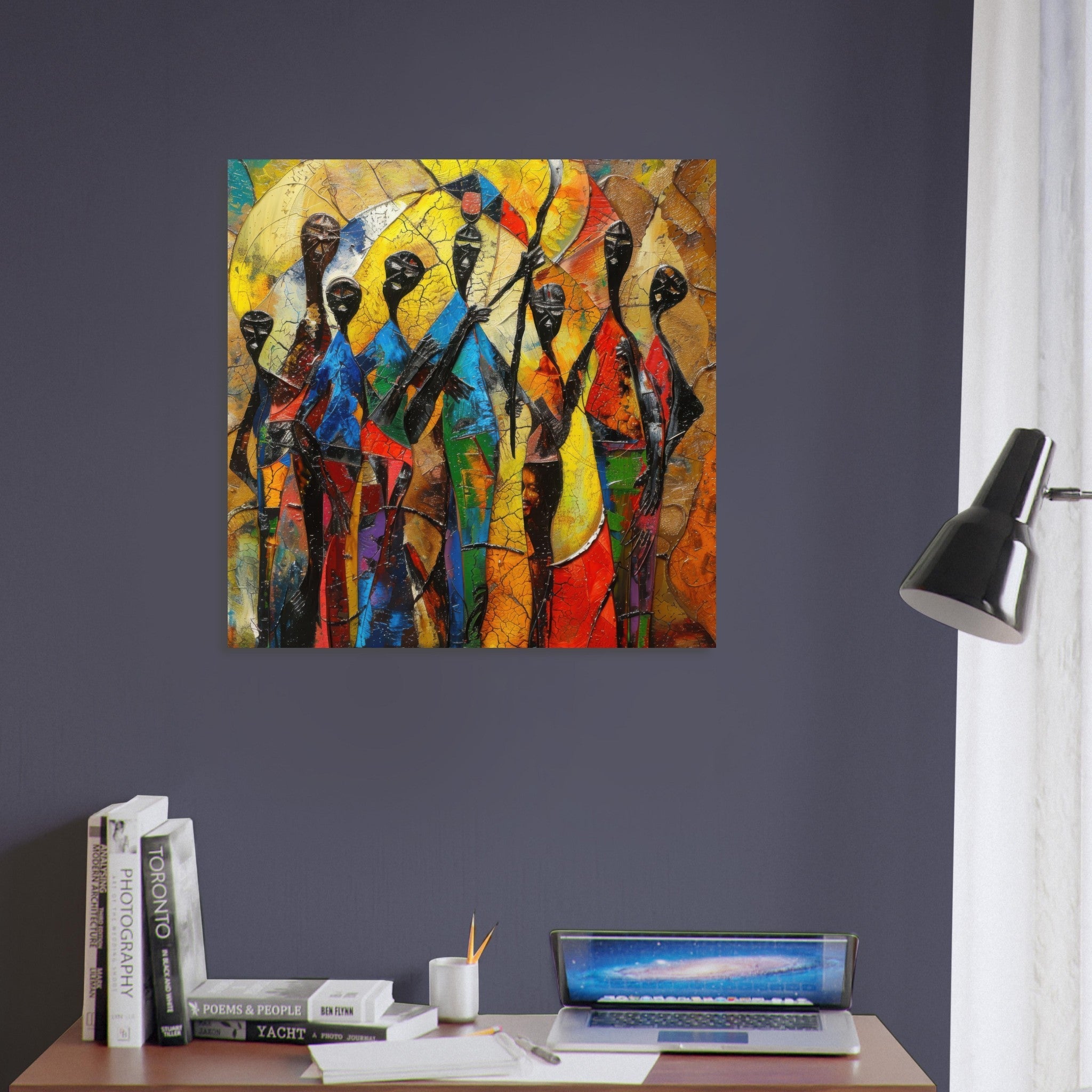 Fine Art Poster Square - Expressionism art style Ugandas ancestors - Shop Ai Art WebShop - Digital Art online Store