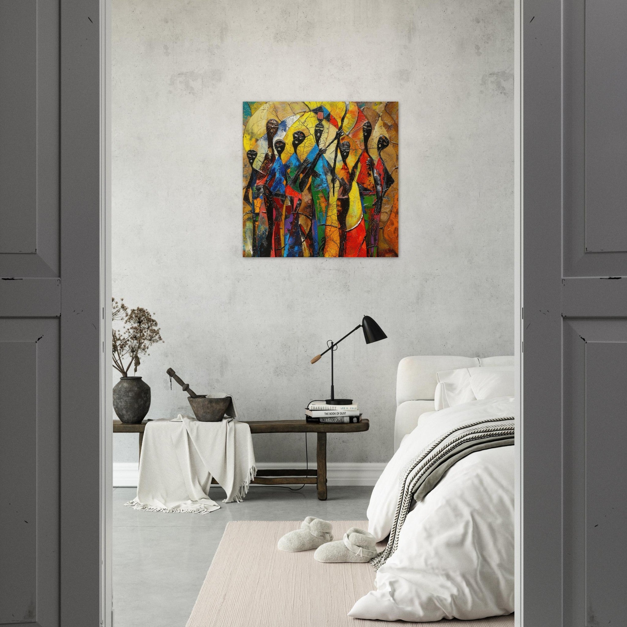 Fine Art Poster Square - Expressionism art style Ugandas ancestors - Shop Ai Art WebShop - Digital Art online Store