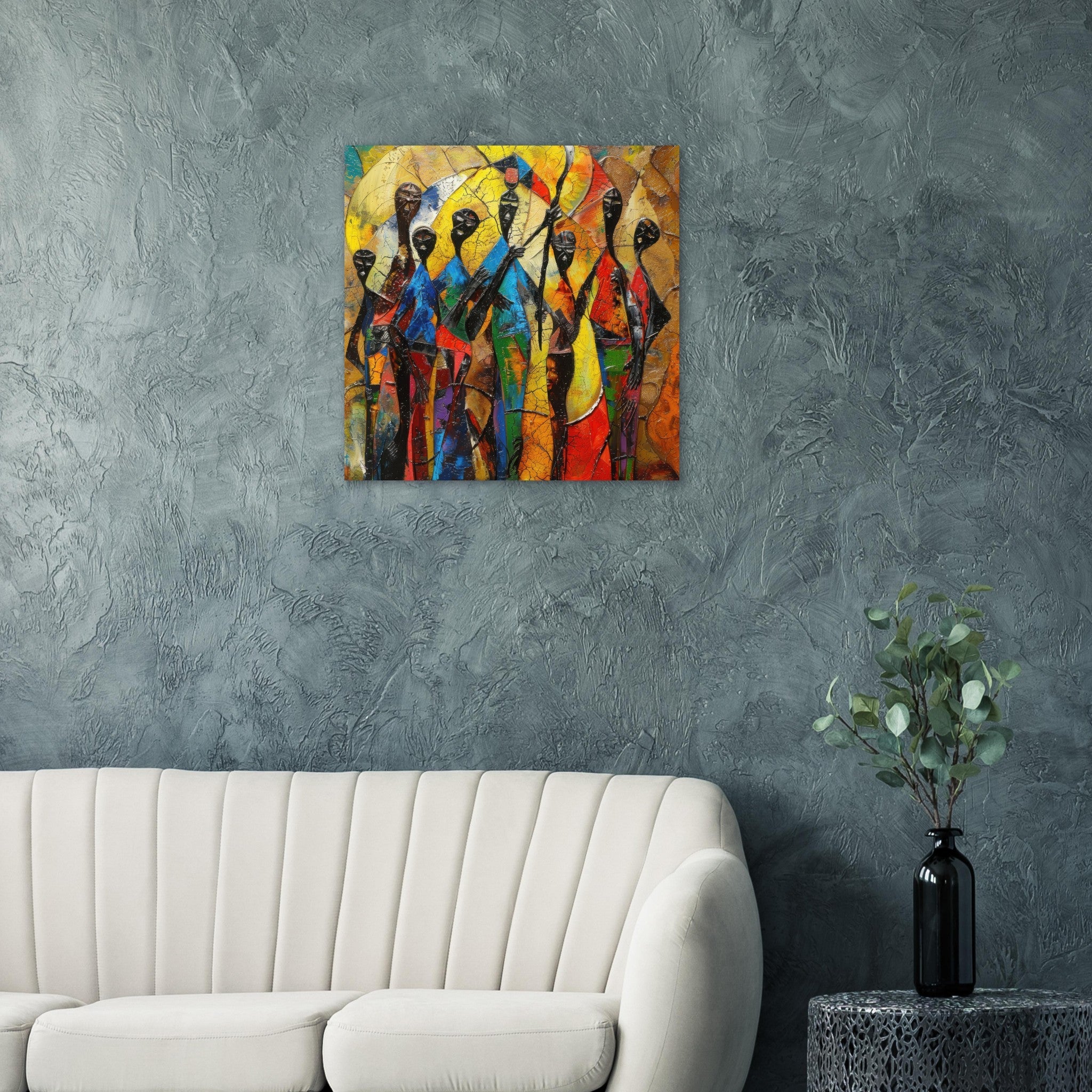 Fine Art Poster Square - Expressionism art style Ugandas ancestors - Shop Ai Art WebShop - Digital Art online Store