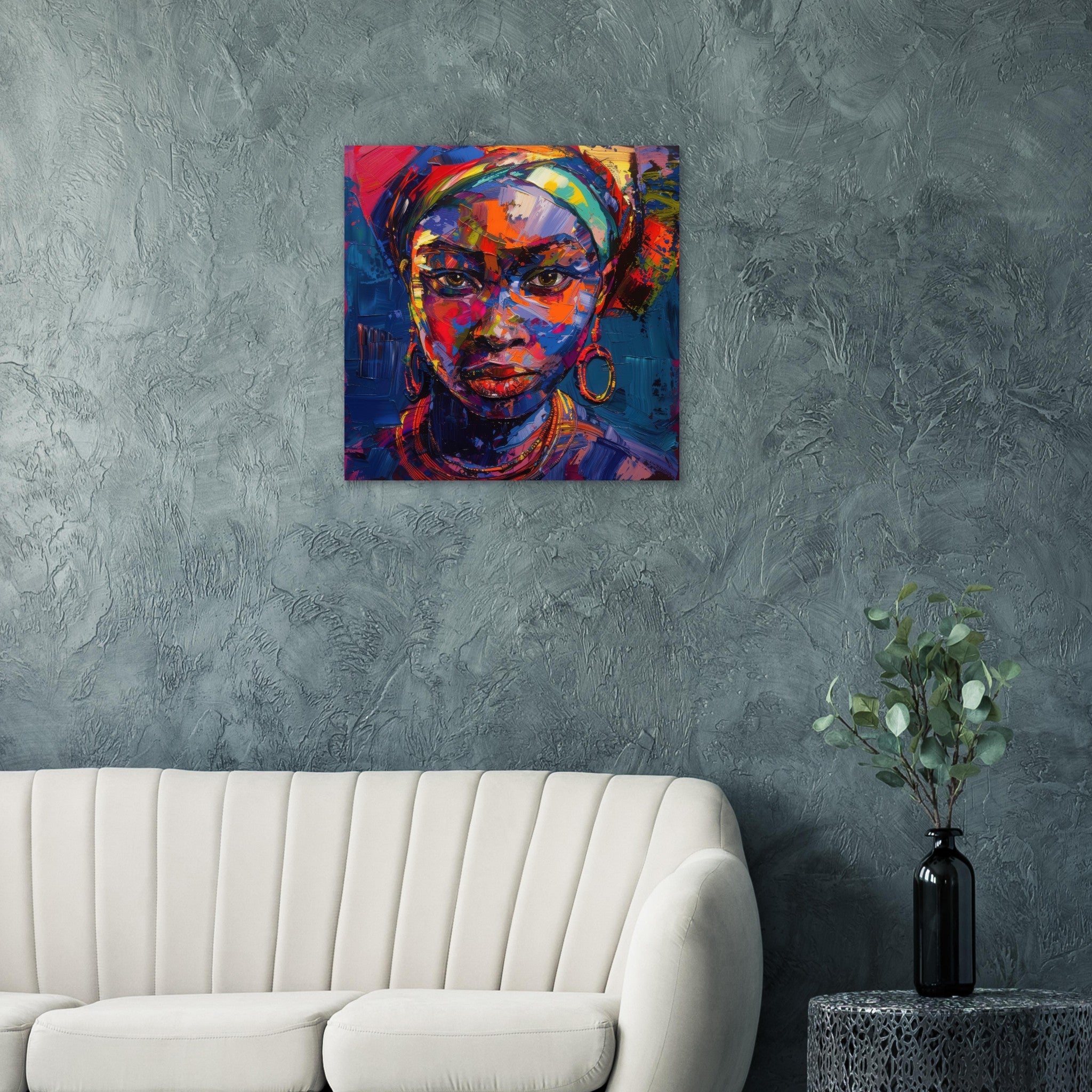 Fine Art Poster Square - Expressionism art style Ugandas ancestors female - Shop Ai Art WebShop - Digital Art online Store
