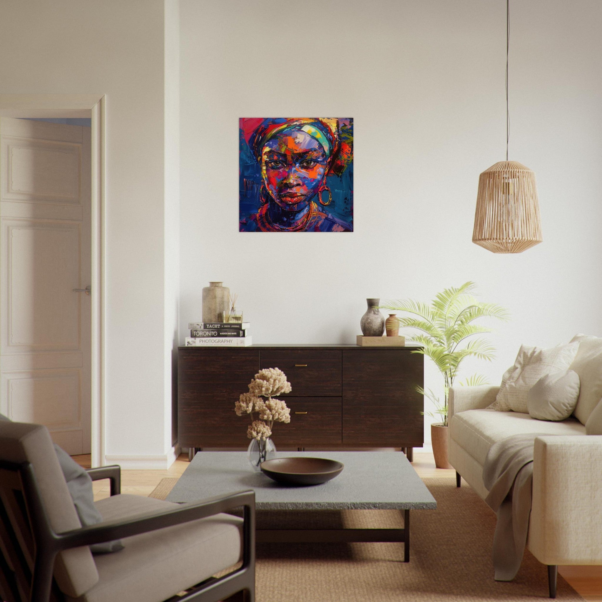 Fine Art Poster Square - Expressionism art style Ugandas ancestors female - Shop Ai Art WebShop - Digital Art online Store