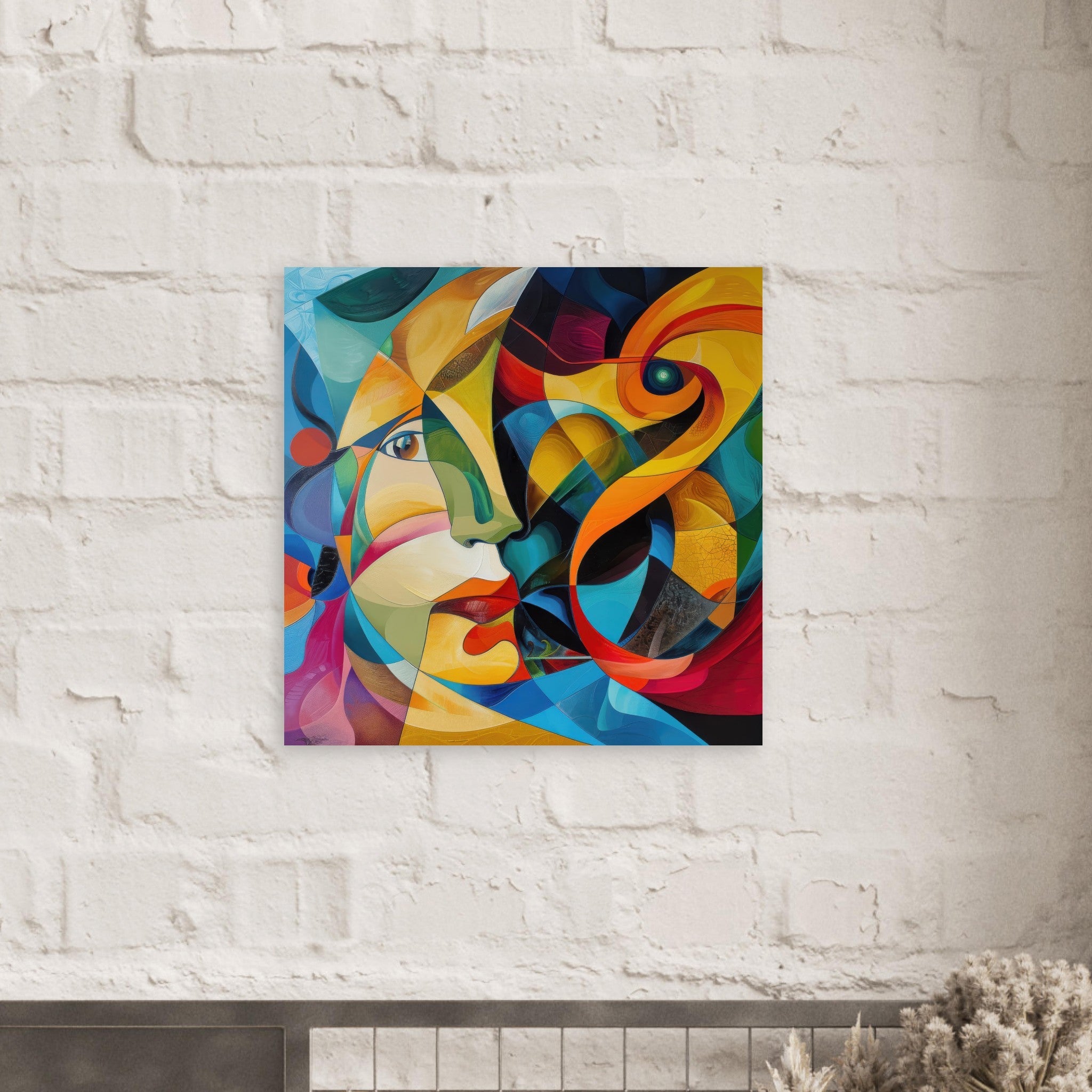 Fine Art Poster Square - Face of the moon abstract art style - Shop Ai Art WebShop - Digital Art online Store