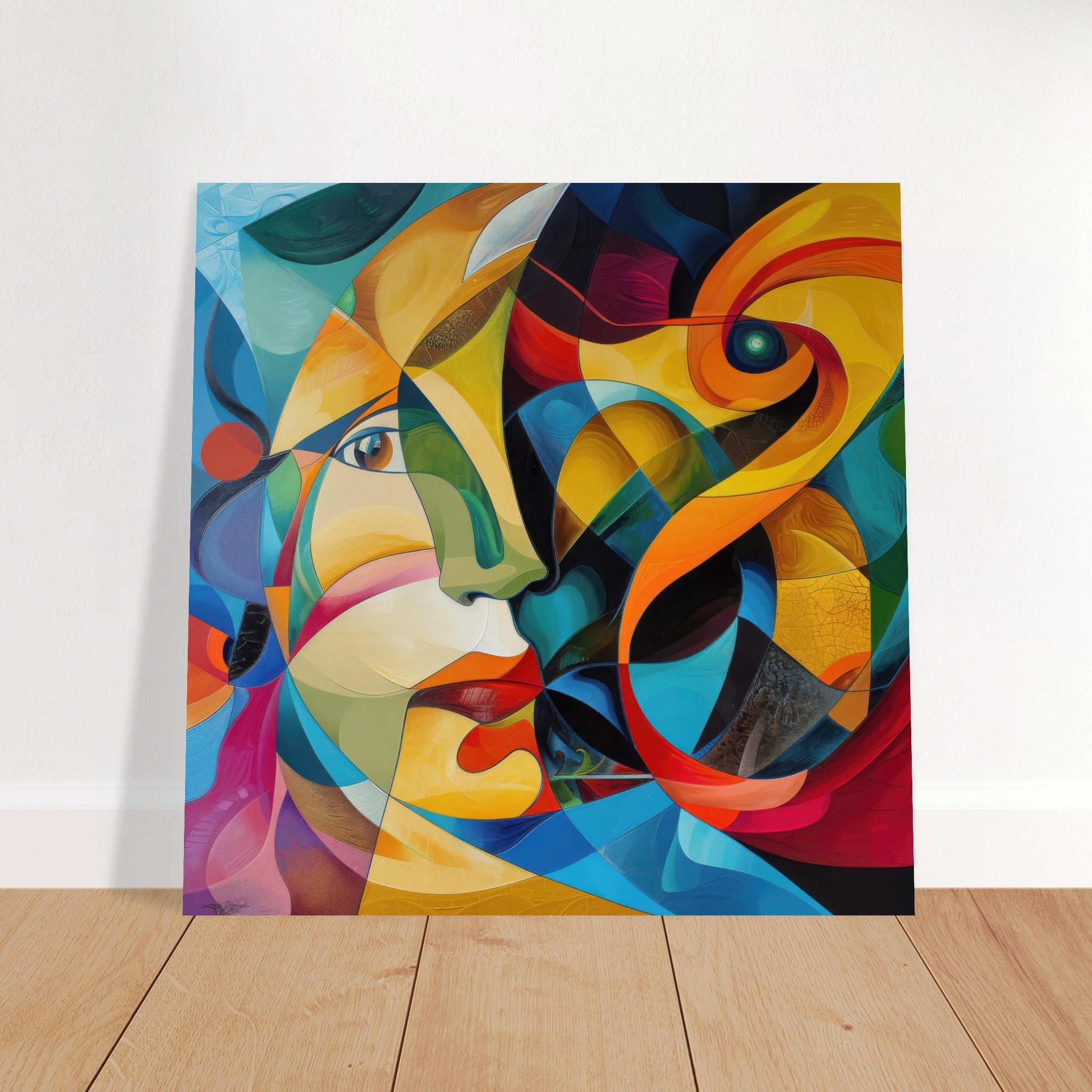 Fine Art Poster Square - Face of the moon abstract art style - Shop Ai Art WebShop - Digital Art online Store