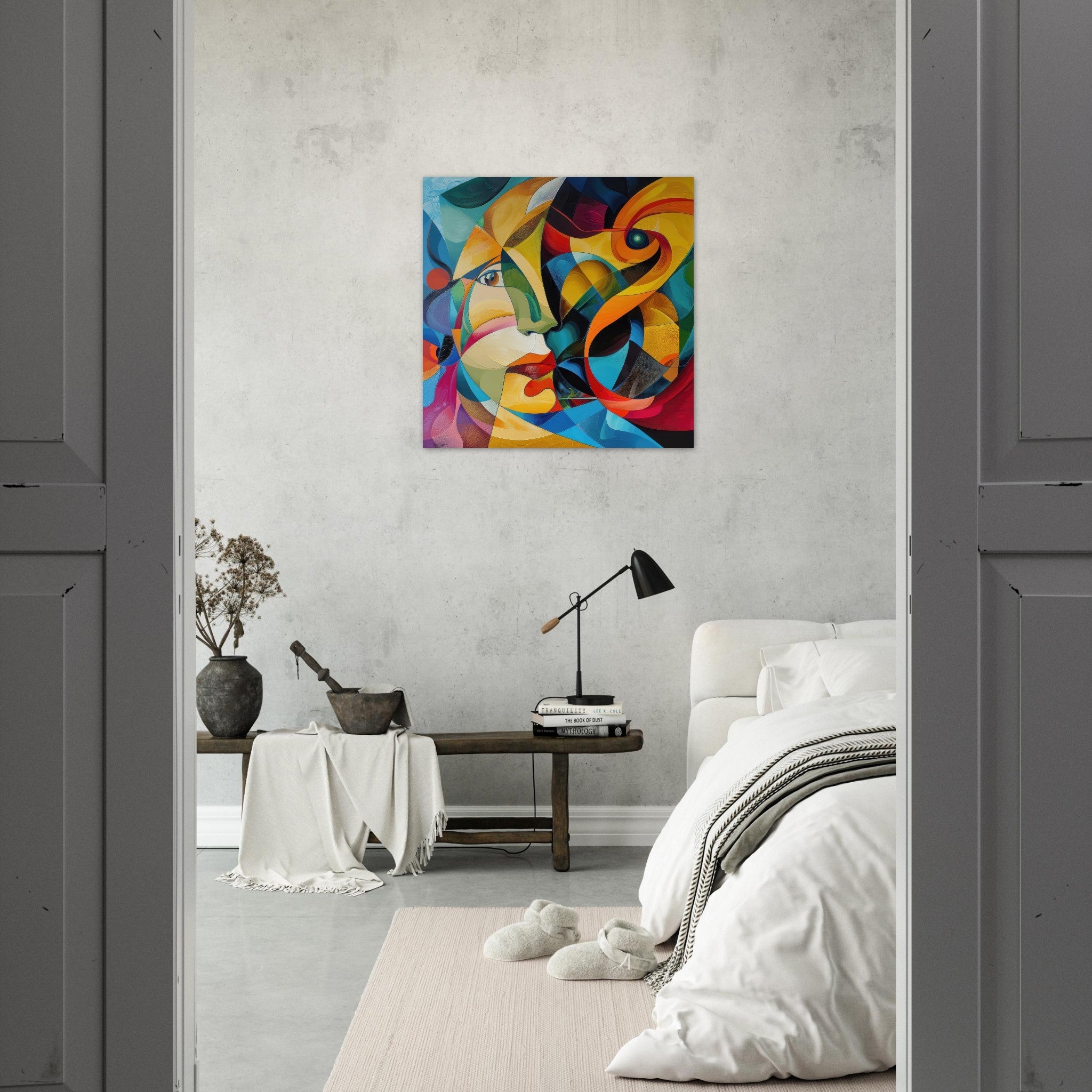 Fine Art Poster Square - Face of the moon abstract art style - Shop Ai Art WebShop - Digital Art online Store