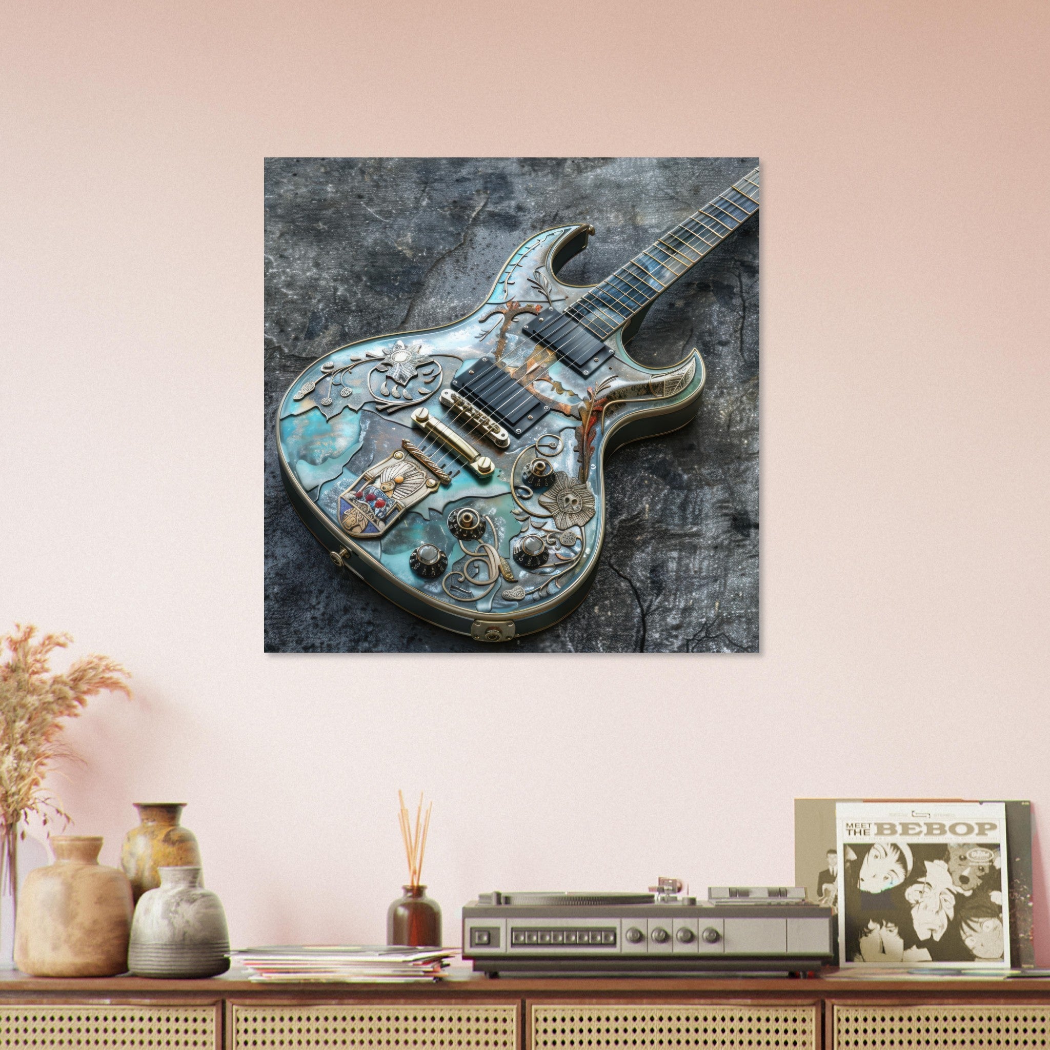 Fine Art Poster Square - Guitar Art - Shop Ai Art WebShop - Digital Art online Store