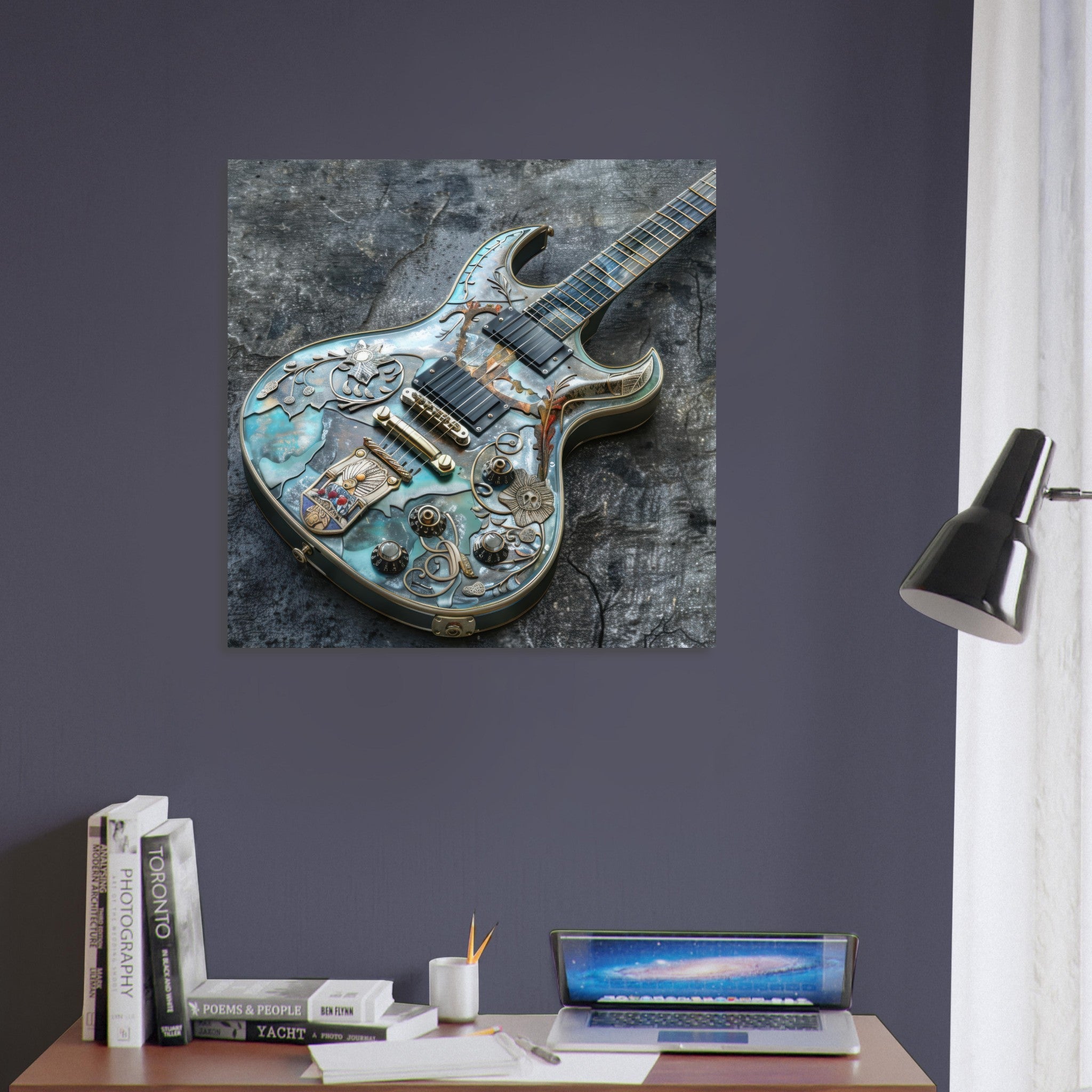 Fine Art Poster Square - Guitar Art - Shop Ai Art WebShop - Digital Art online Store