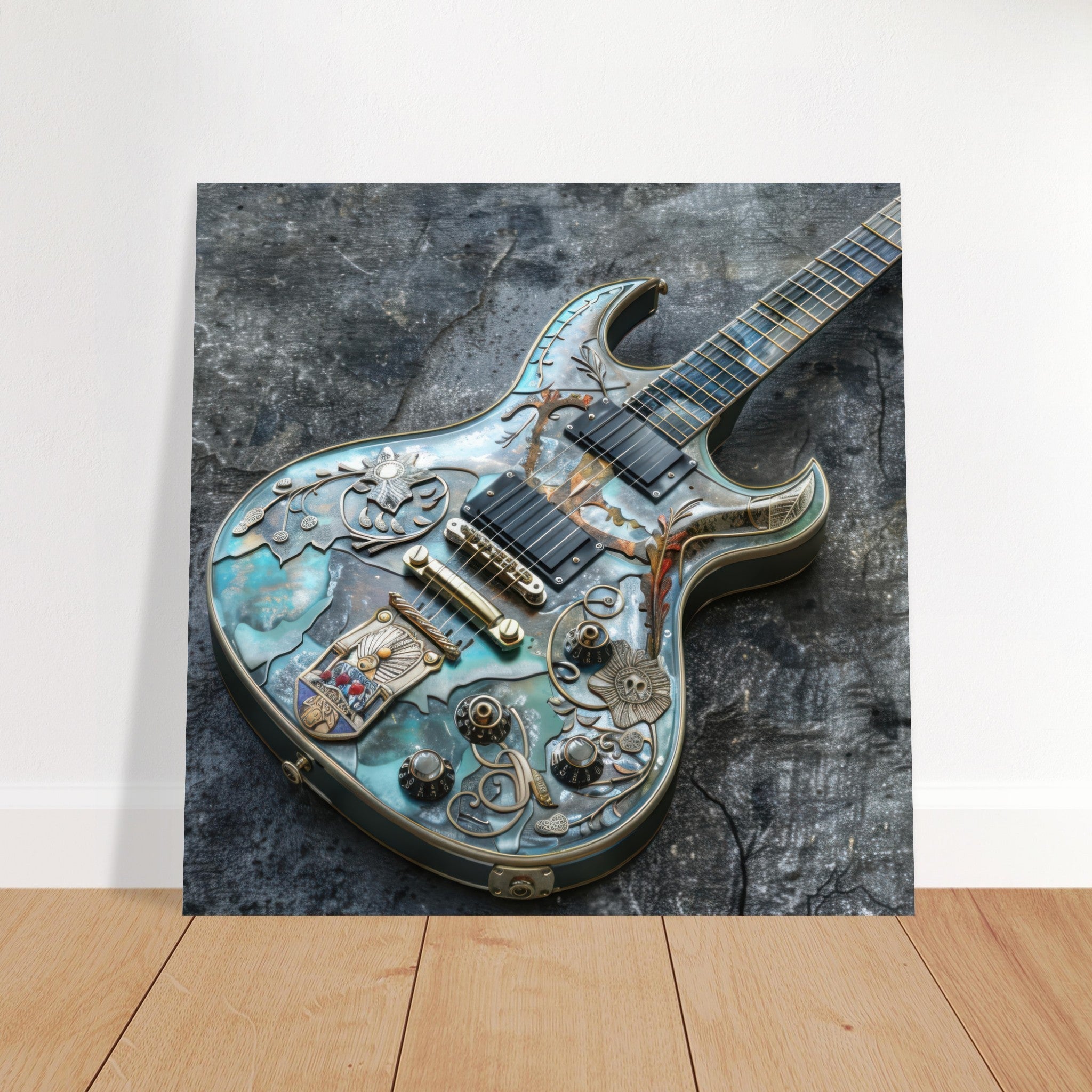 Fine Art Poster Square - Guitar Art - Shop Ai Art WebShop - Digital Art online Store