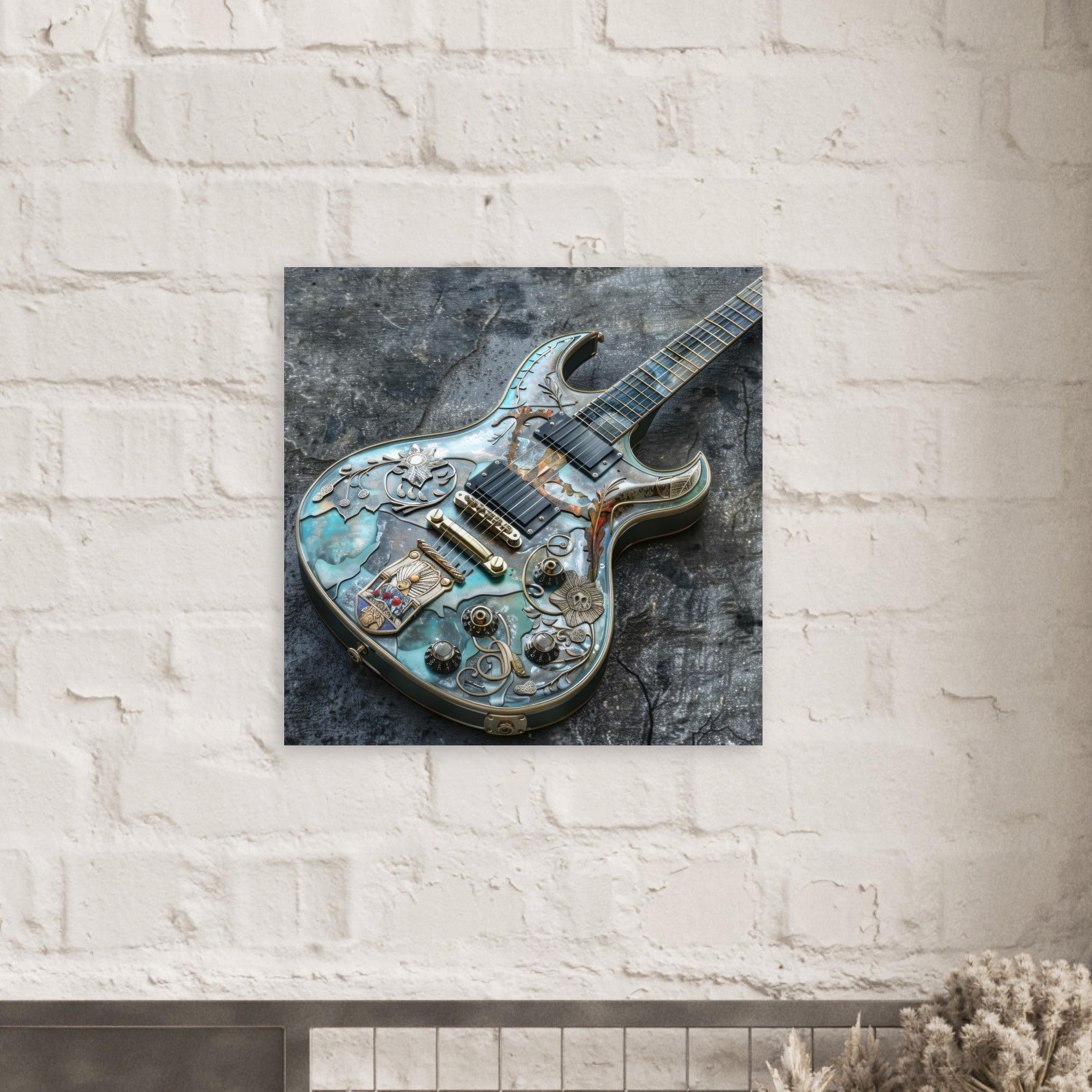 Fine Art Poster Square - Guitar Art - Shop Ai Art WebShop - Digital Art online Store