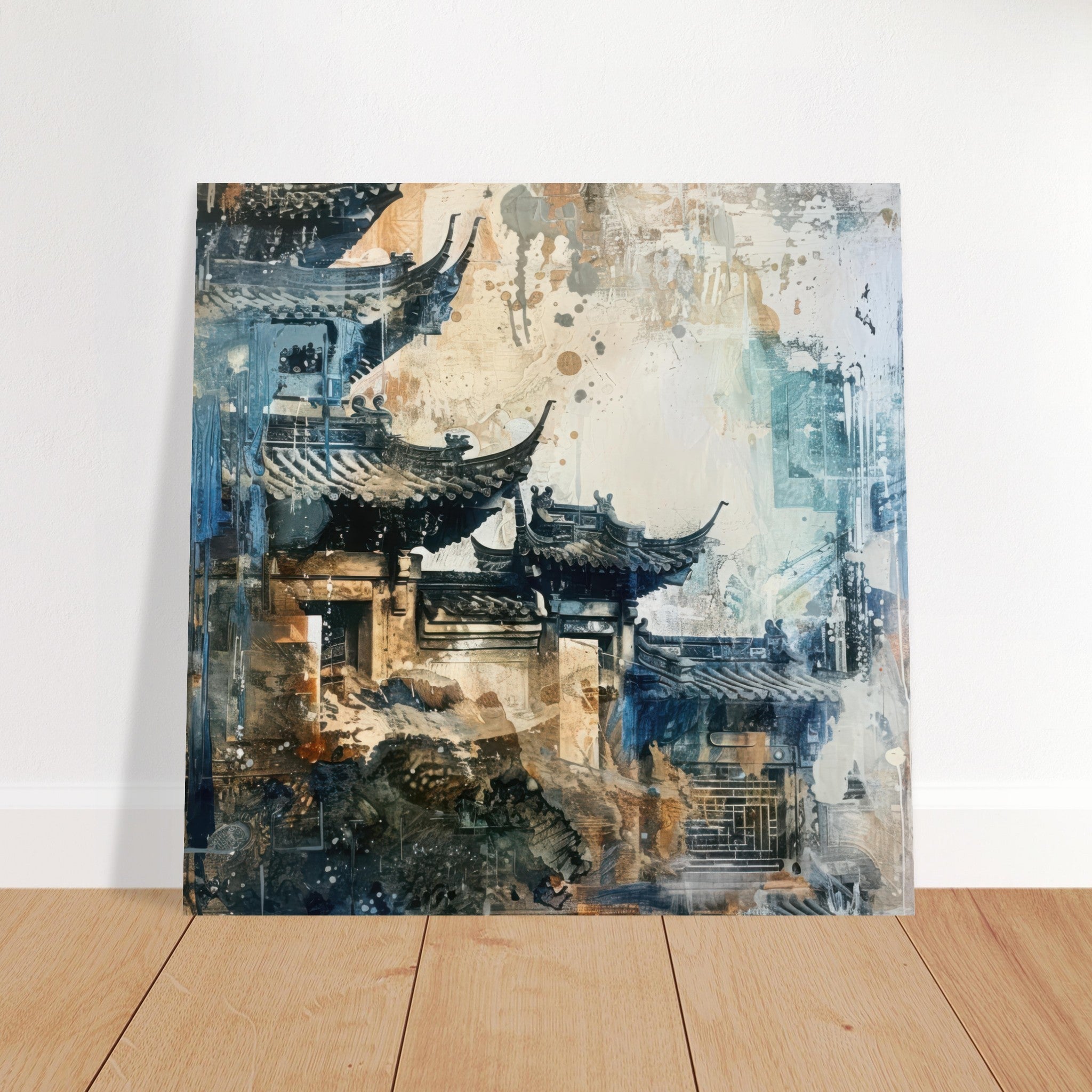Fine Art Poster Square - Old culture of China in abstract style 5 - Shop Ai Art WebShop - Digital Art online Store