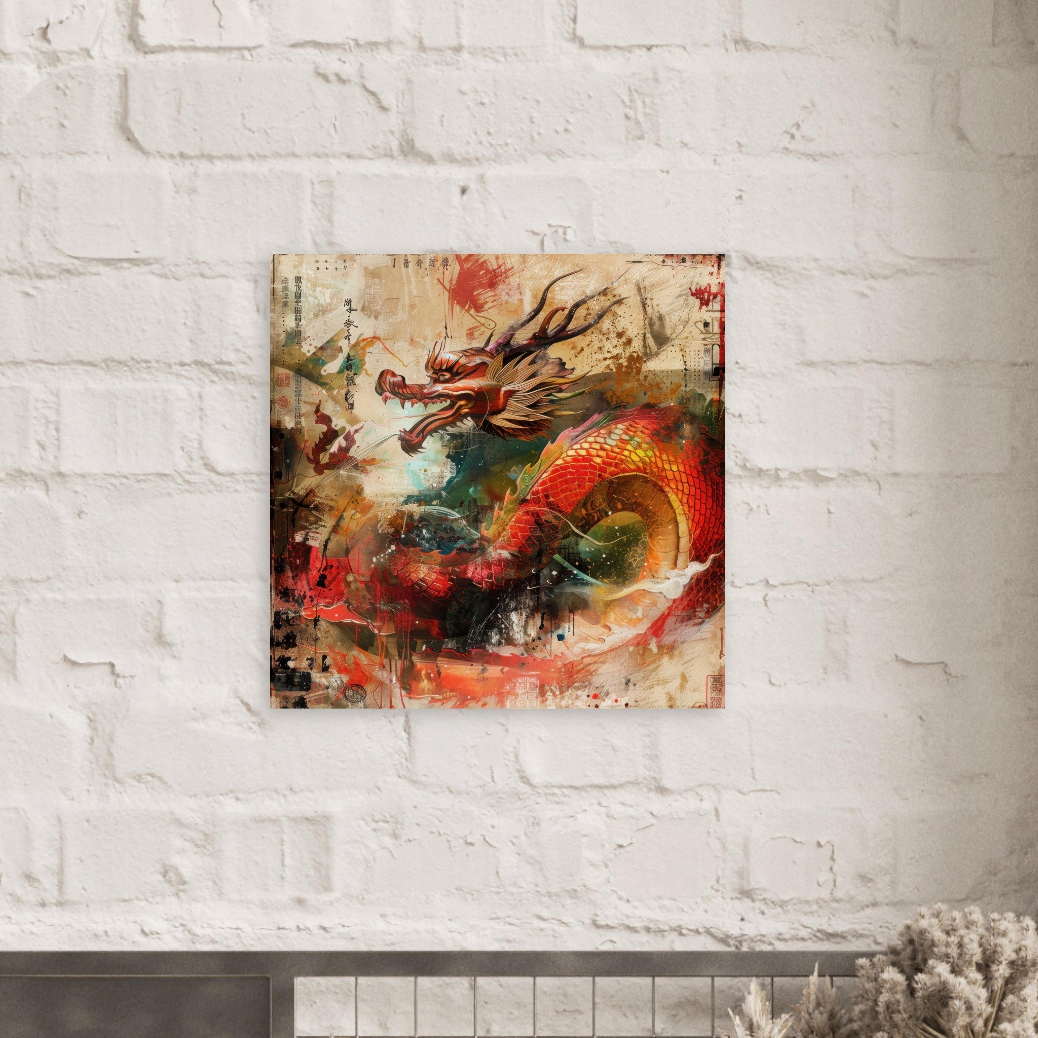 Fine Art Poster Square - Old culture of China in abstract style 7 - Ai Art Force