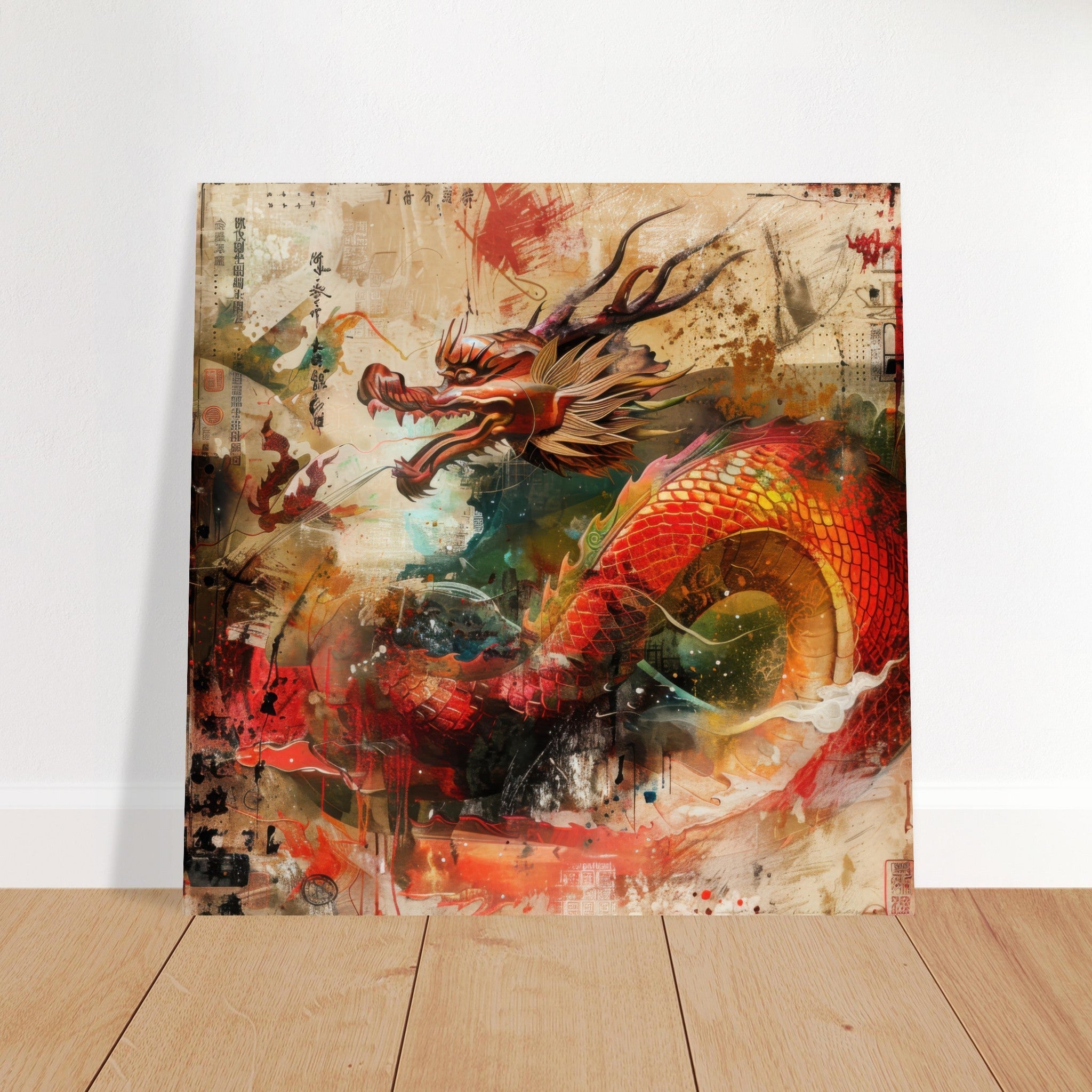 Fine Art Poster Square - Old culture of China in abstract style 7 - Ai Art Force