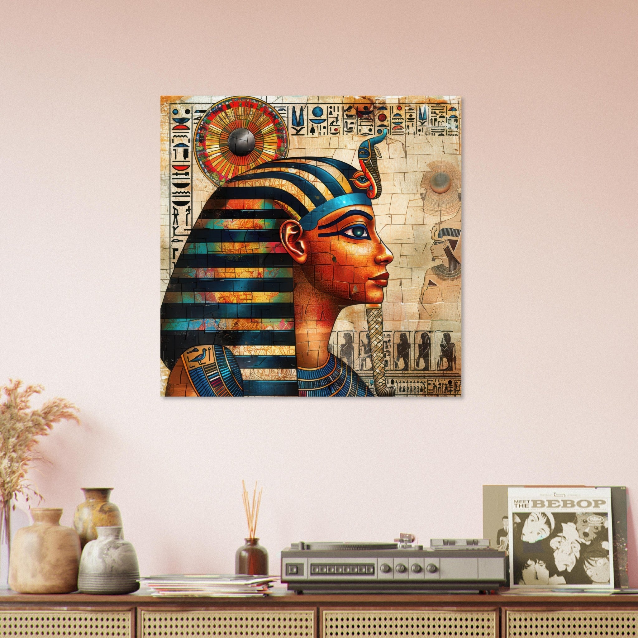Fine Art Poster Square - Old culture of Egypt in abstract style 2 - Shop Ai Art WebShop - Digital Art online Store
