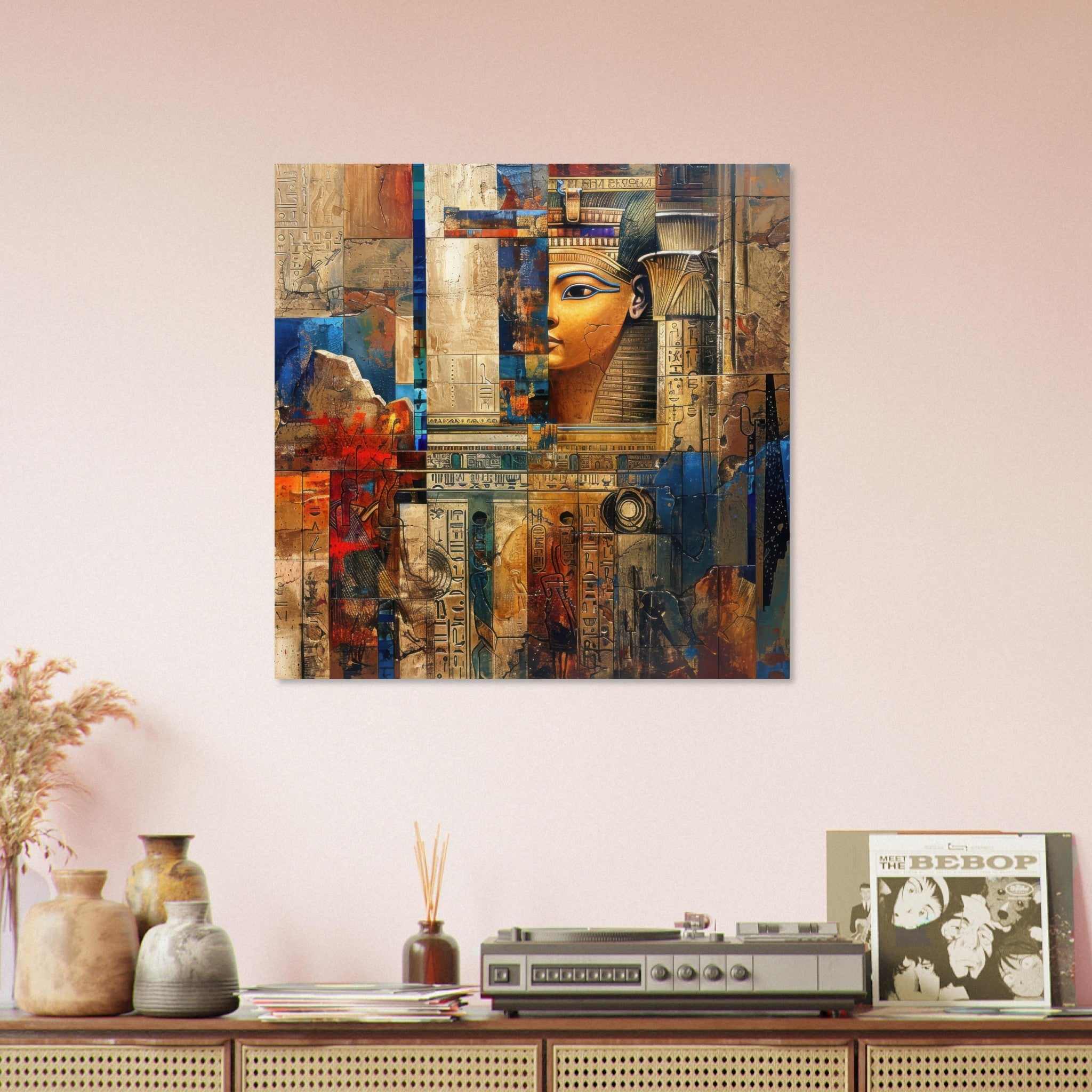 Fine Art Poster Square - Old culture of Egypt in abstract style - Shop Ai Art WebShop - Digital Art online Store