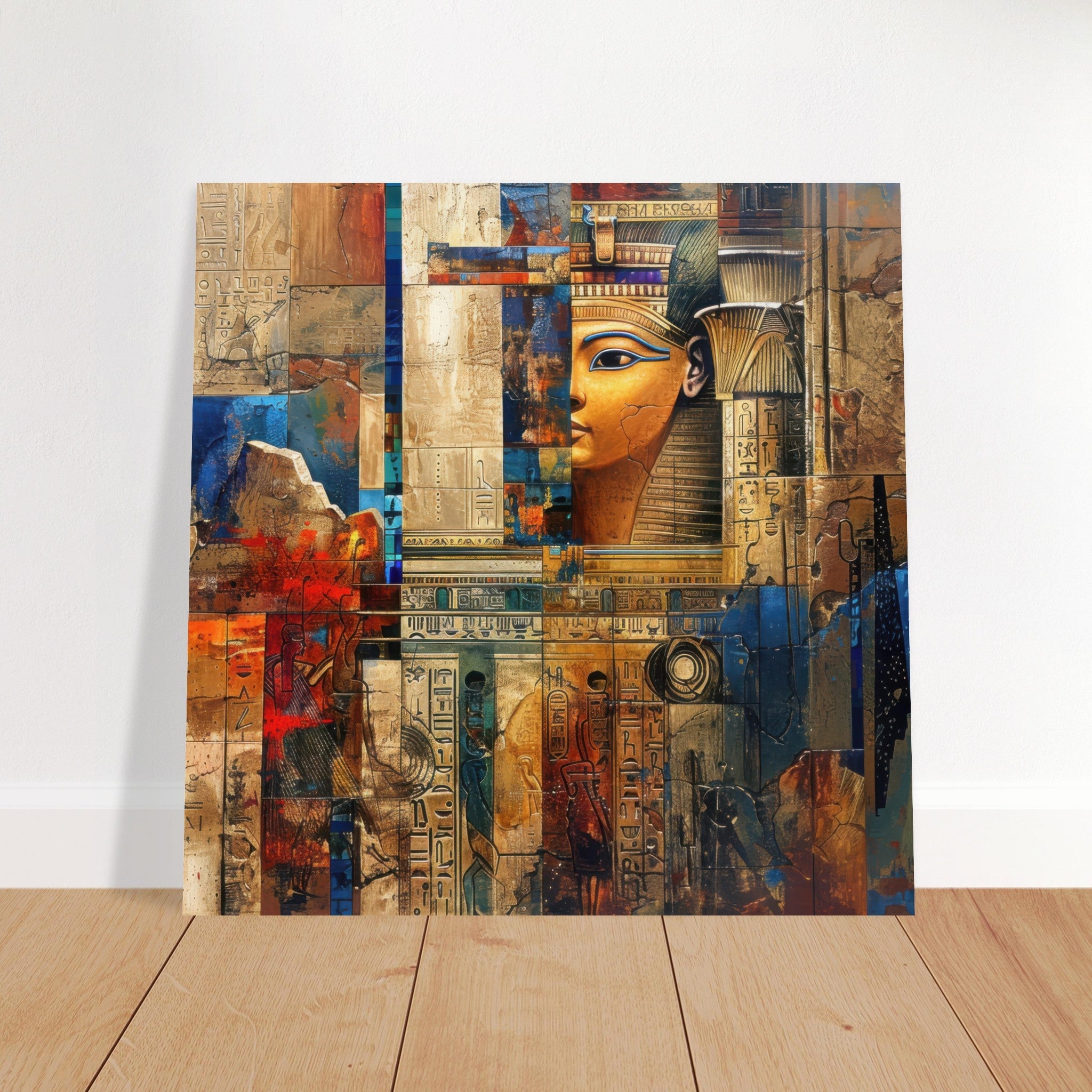 Fine Art Poster Square - Old culture of Egypt in abstract style - Shop Ai Art WebShop - Digital Art online Store