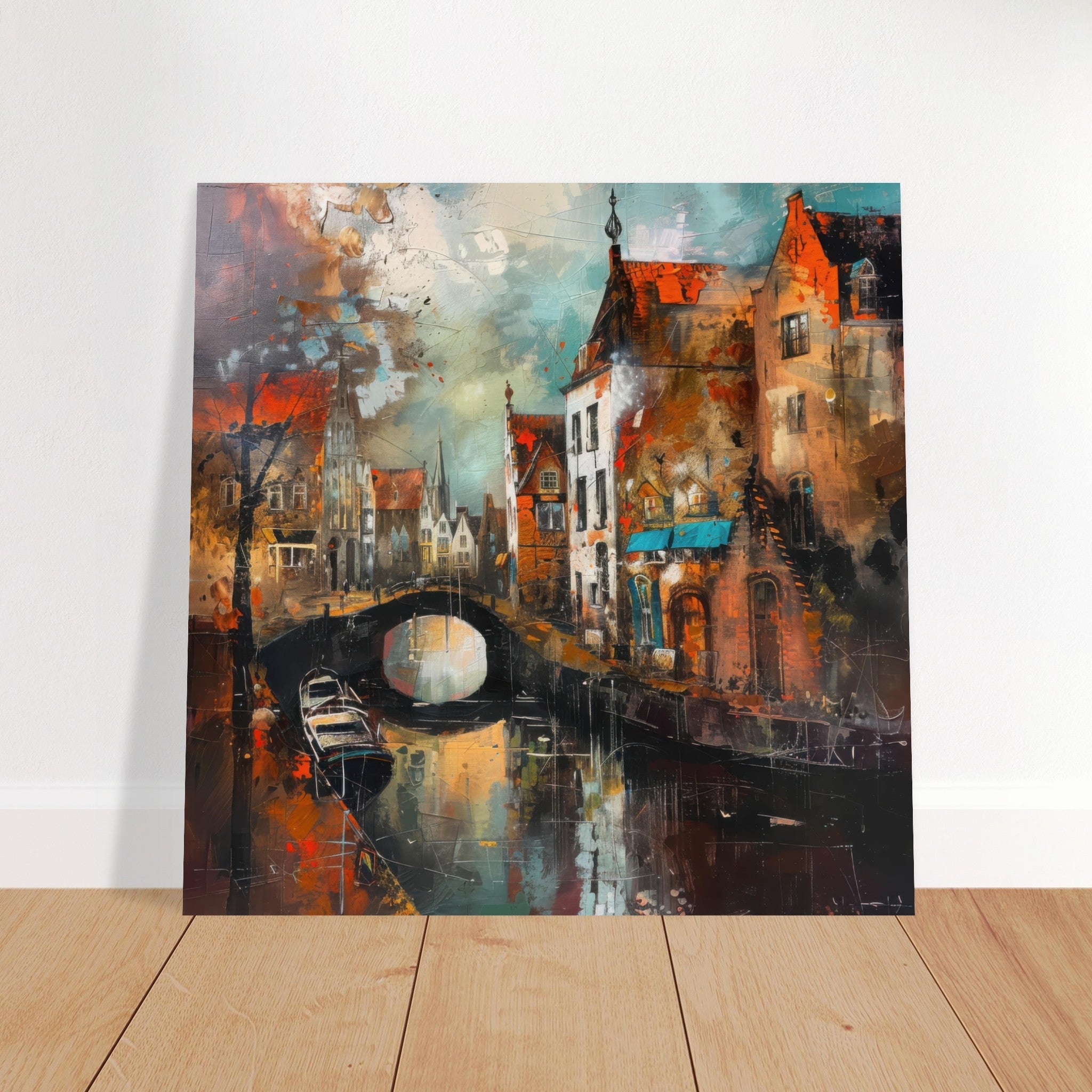 Fine Art Poster Square - Old culture of the Netherlands in abstract style 6 - Shop Ai Art WebShop - Digital Art online Store