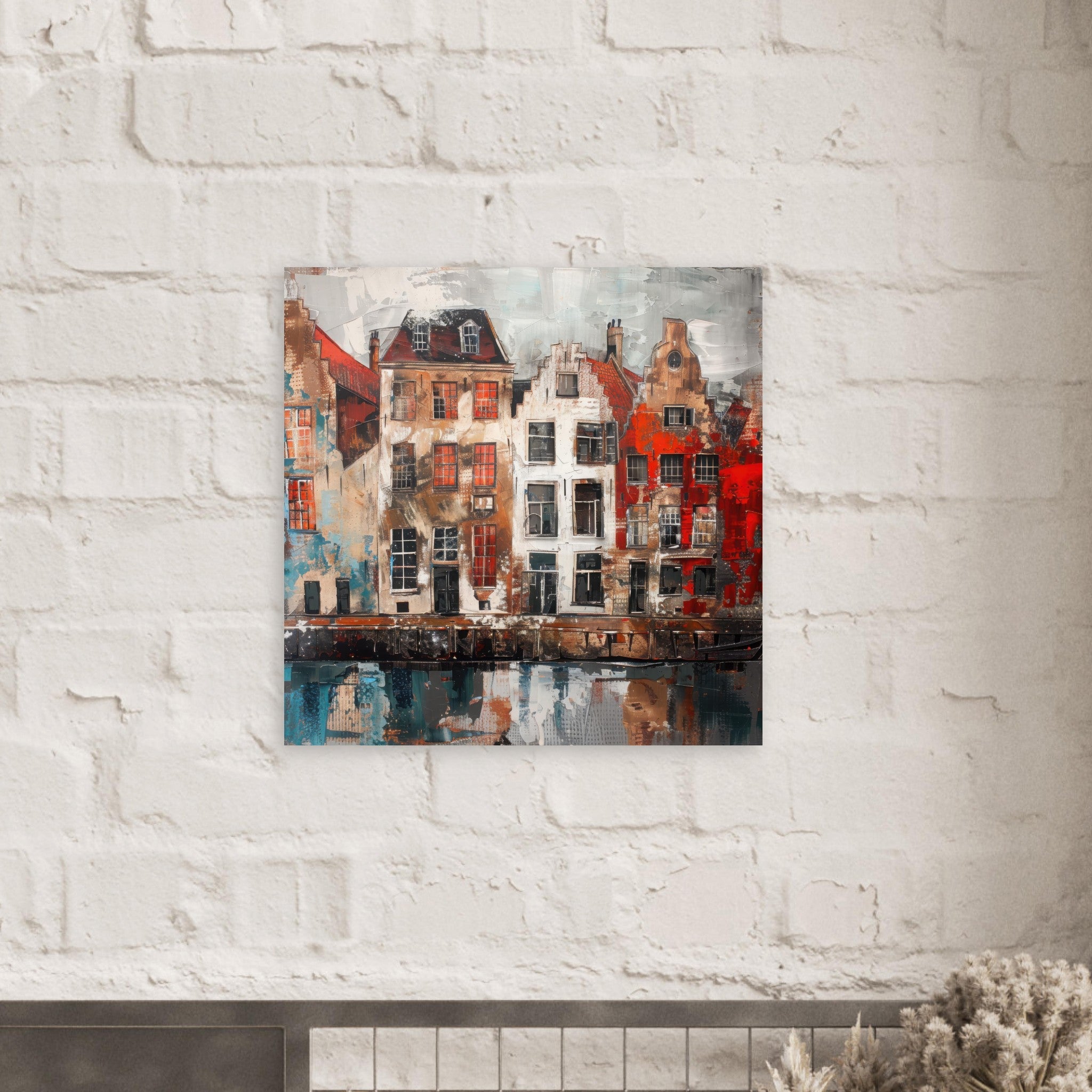 Fine Art Poster Square - Old culture of the Netherlands in abstract style - Shop Ai Art WebShop - Digital Art online Store