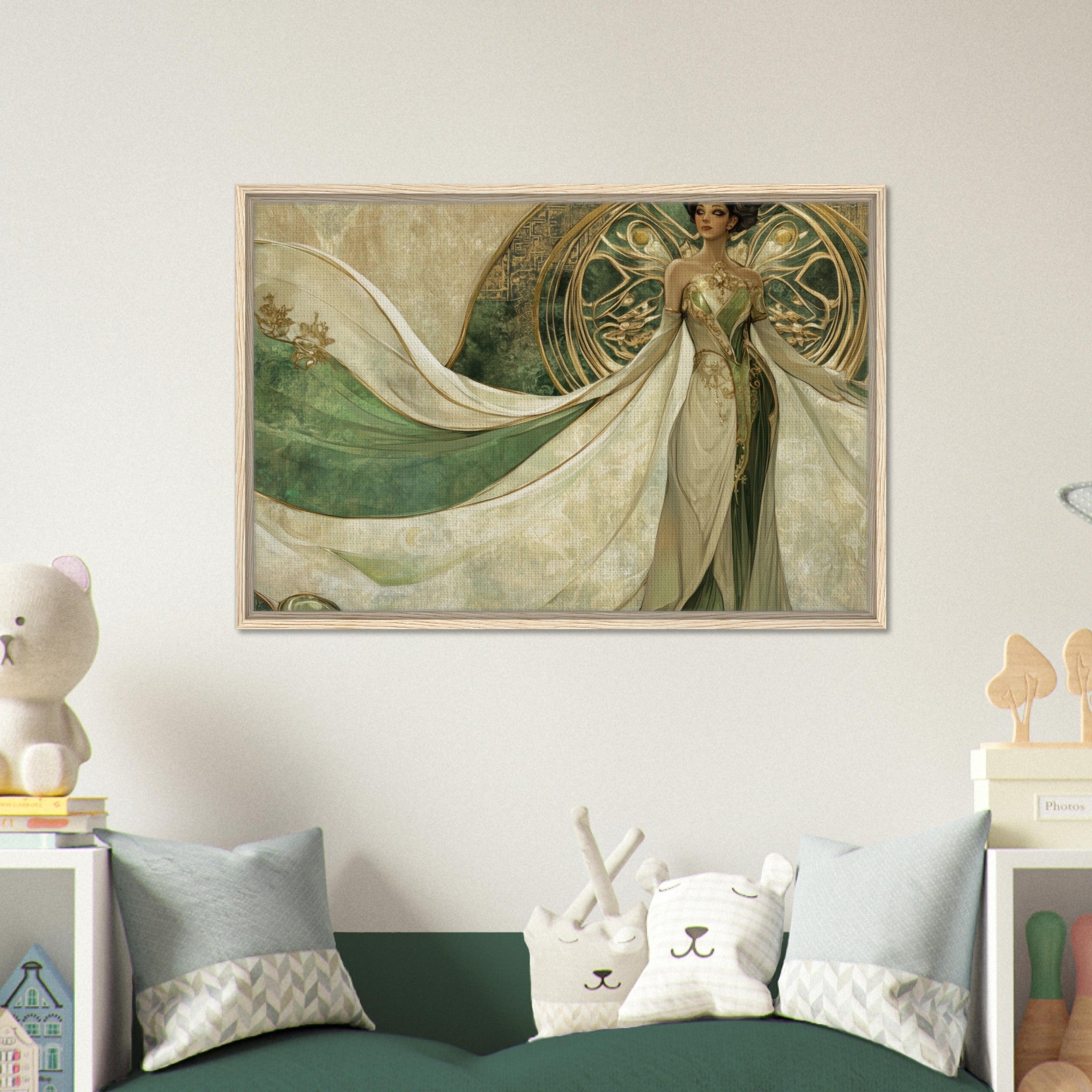 Framed Canvas Landscape - Alien Royalty in Art Nouveau Elegance A portrait 4 - Shop Ai Art WebShop - Digital Art online Store