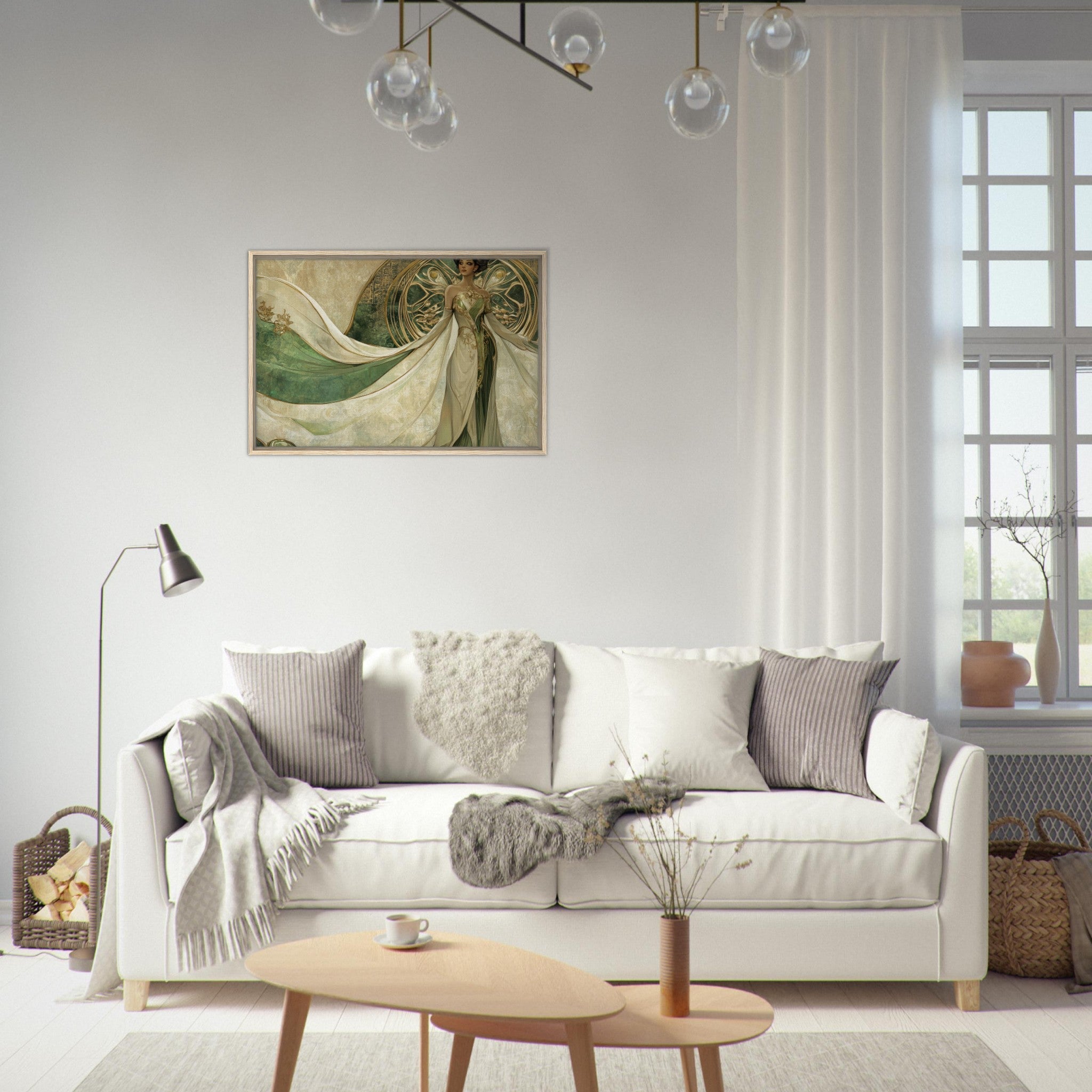 Framed Canvas Landscape - Alien Royalty in Art Nouveau Elegance A portrait 4 - Shop Ai Art WebShop - Digital Art online Store