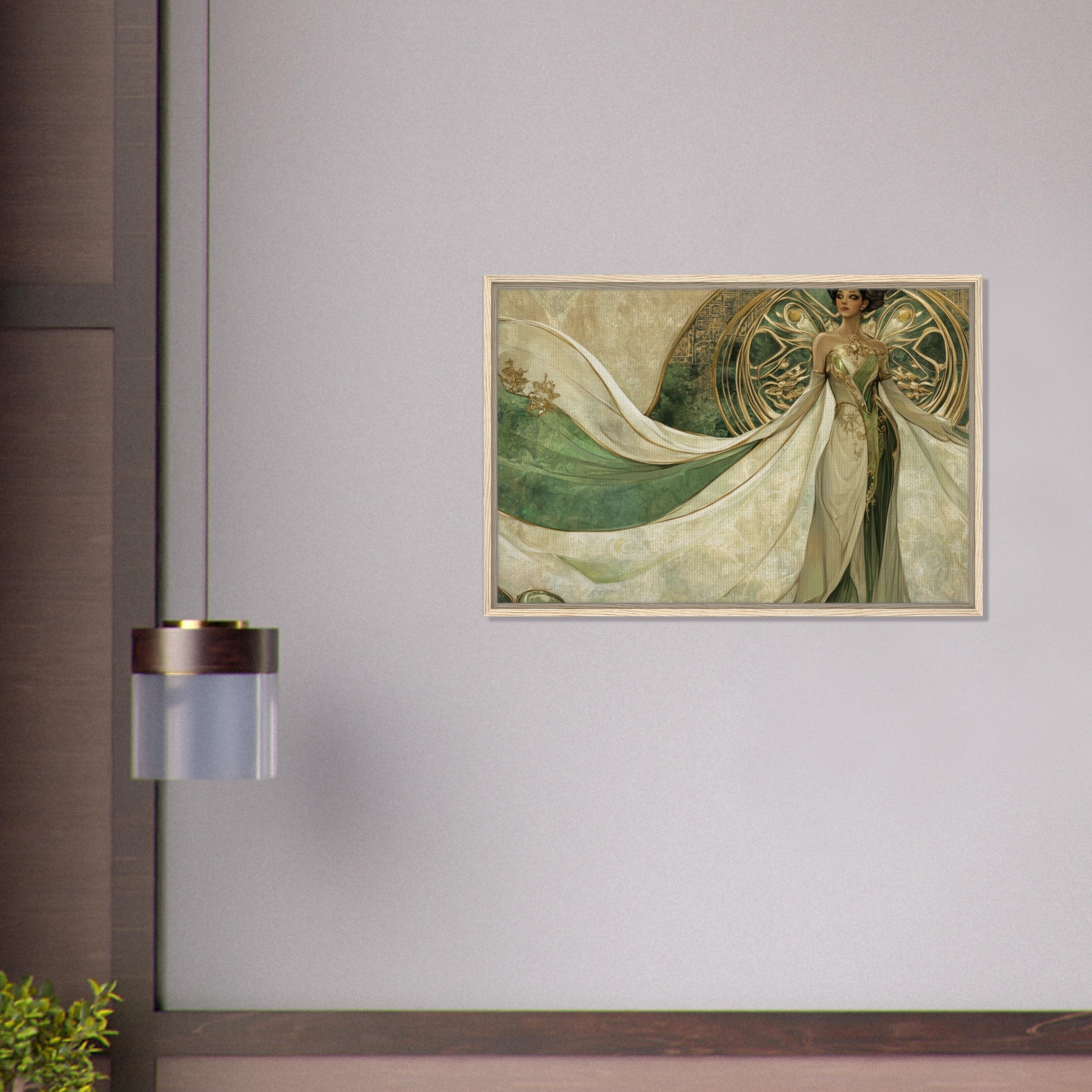 Framed Canvas Landscape - Alien Royalty in Art Nouveau Elegance A portrait 4 - Shop Ai Art WebShop - Digital Art online Store