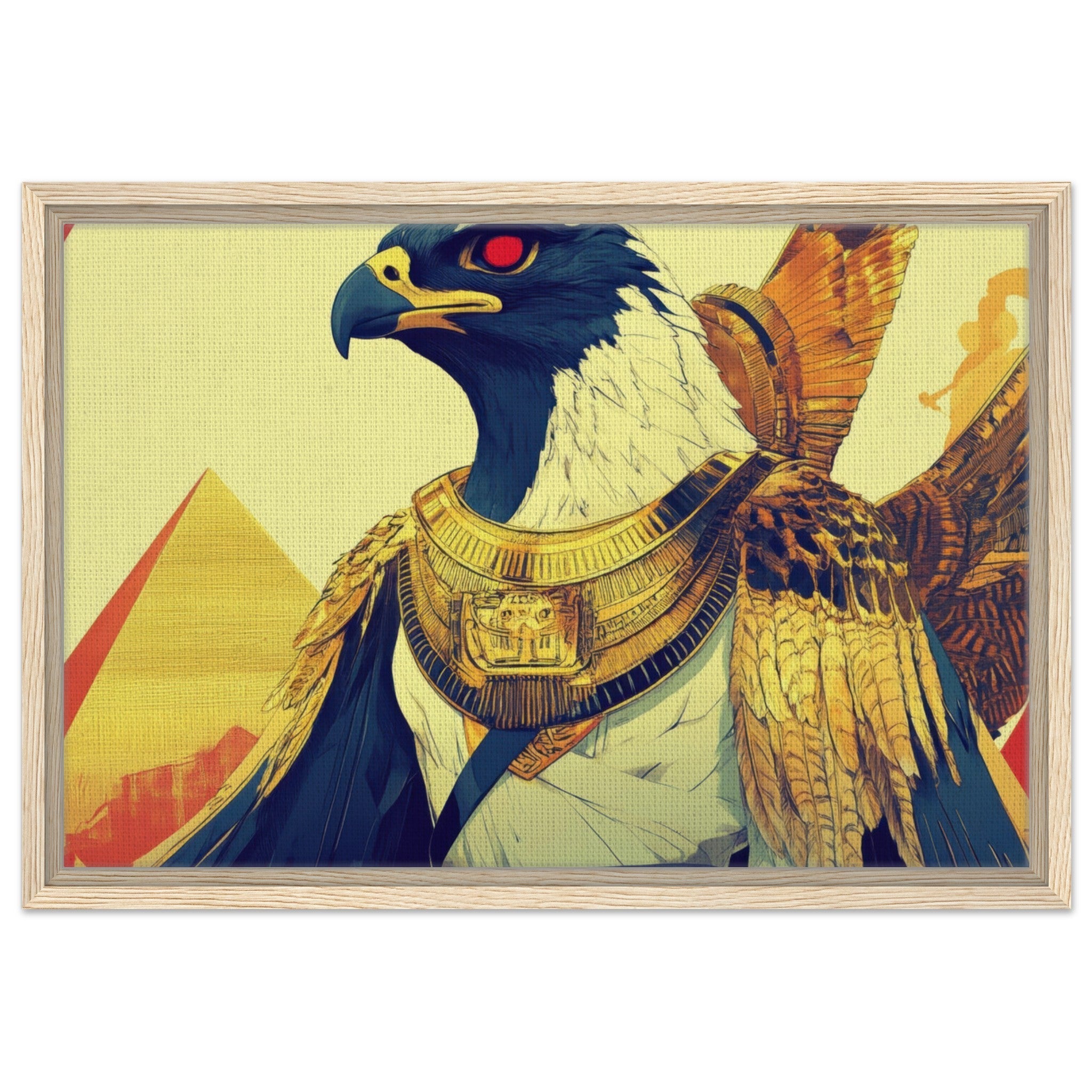Framed Canvas Landscape - Ancient Egyptian Falcon God Horus A majestic far 3 - Shop Ai Art WebShop - Digital Art online Store
