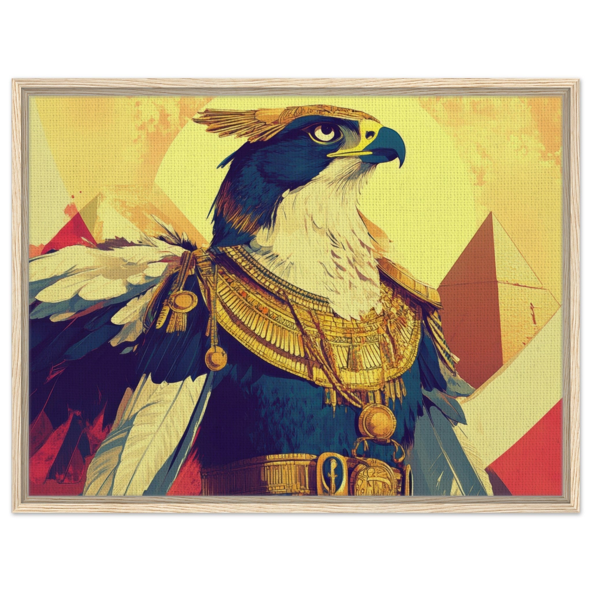 Framed Canvas Landscape - Ancient Egyptian Falcon God Horus A majestic far 5 - Shop Ai Art WebShop - Digital Art online Store