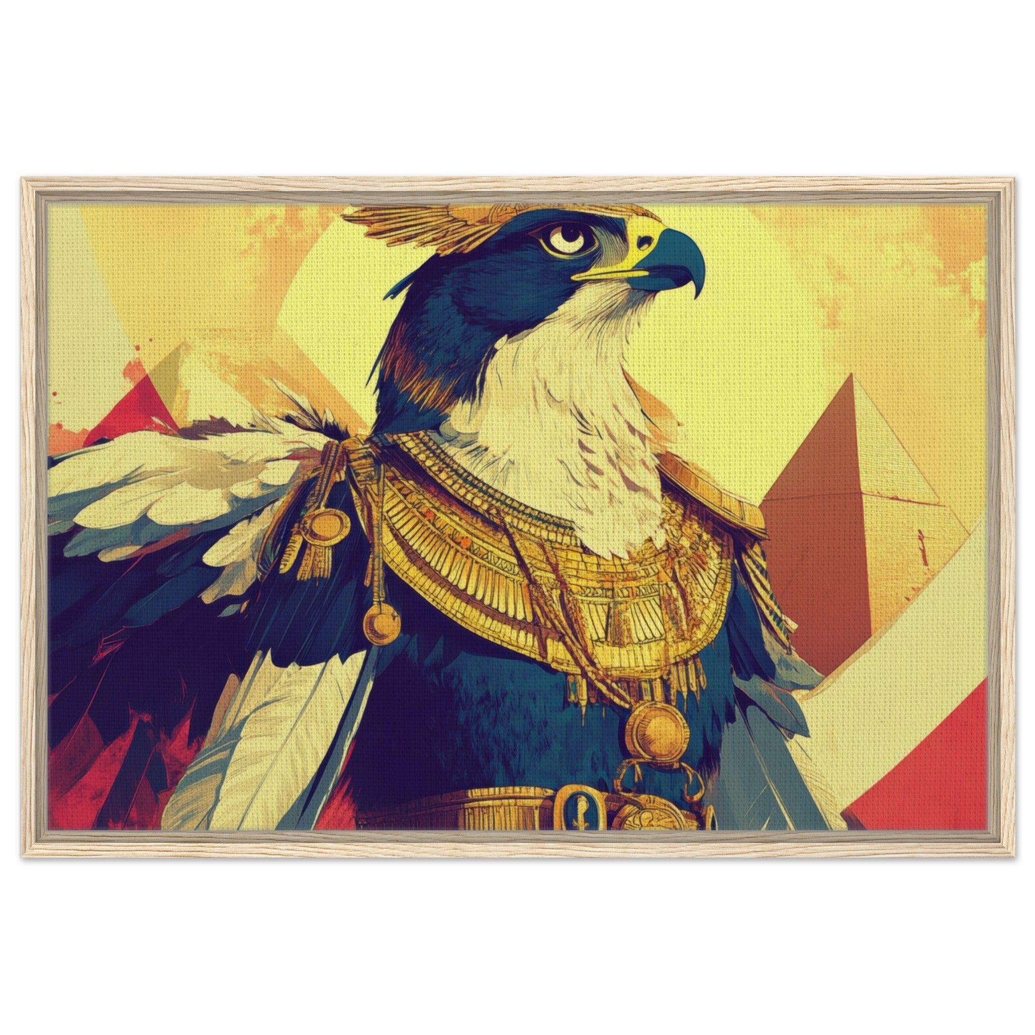 Framed Canvas Landscape - Ancient Egyptian Falcon God Horus A majestic far 5 - Shop Ai Art WebShop - Digital Art online Store