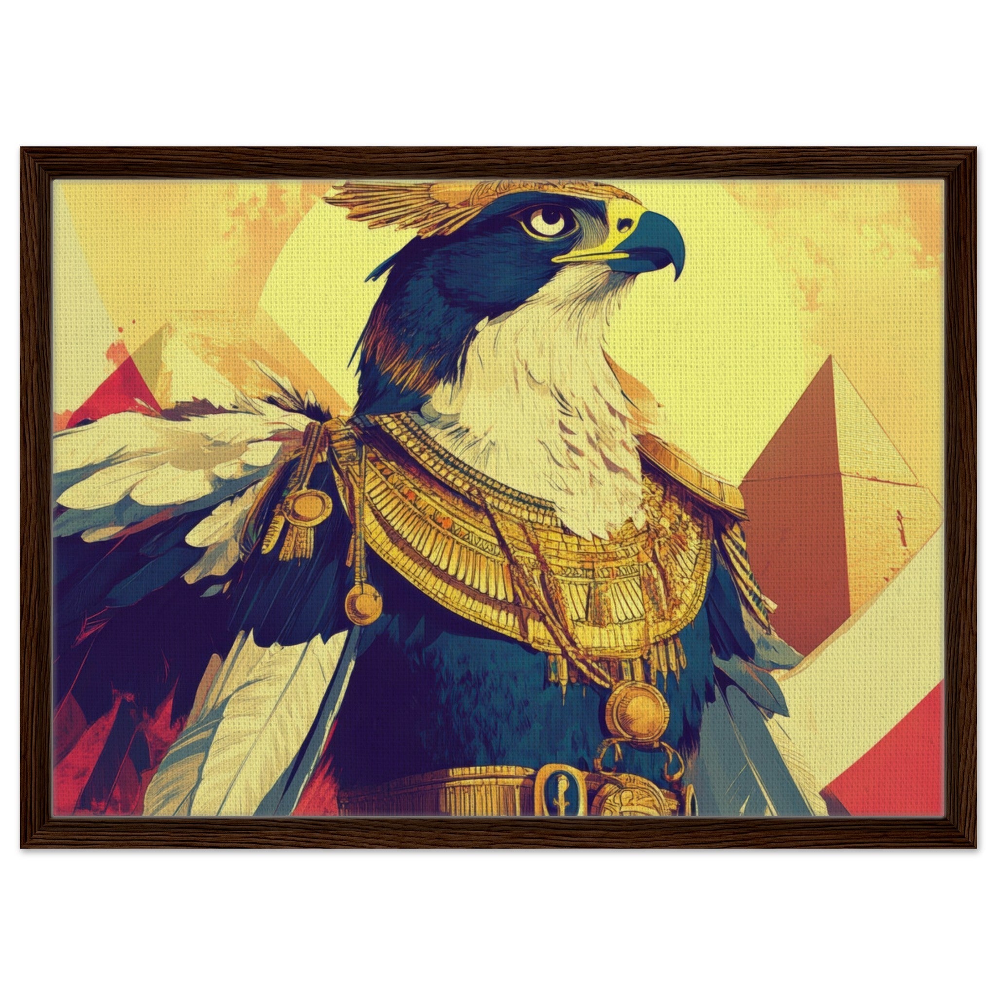 Framed Canvas Landscape - Ancient Egyptian Falcon God Horus A majestic far 5 - Shop Ai Art WebShop - Digital Art online Store