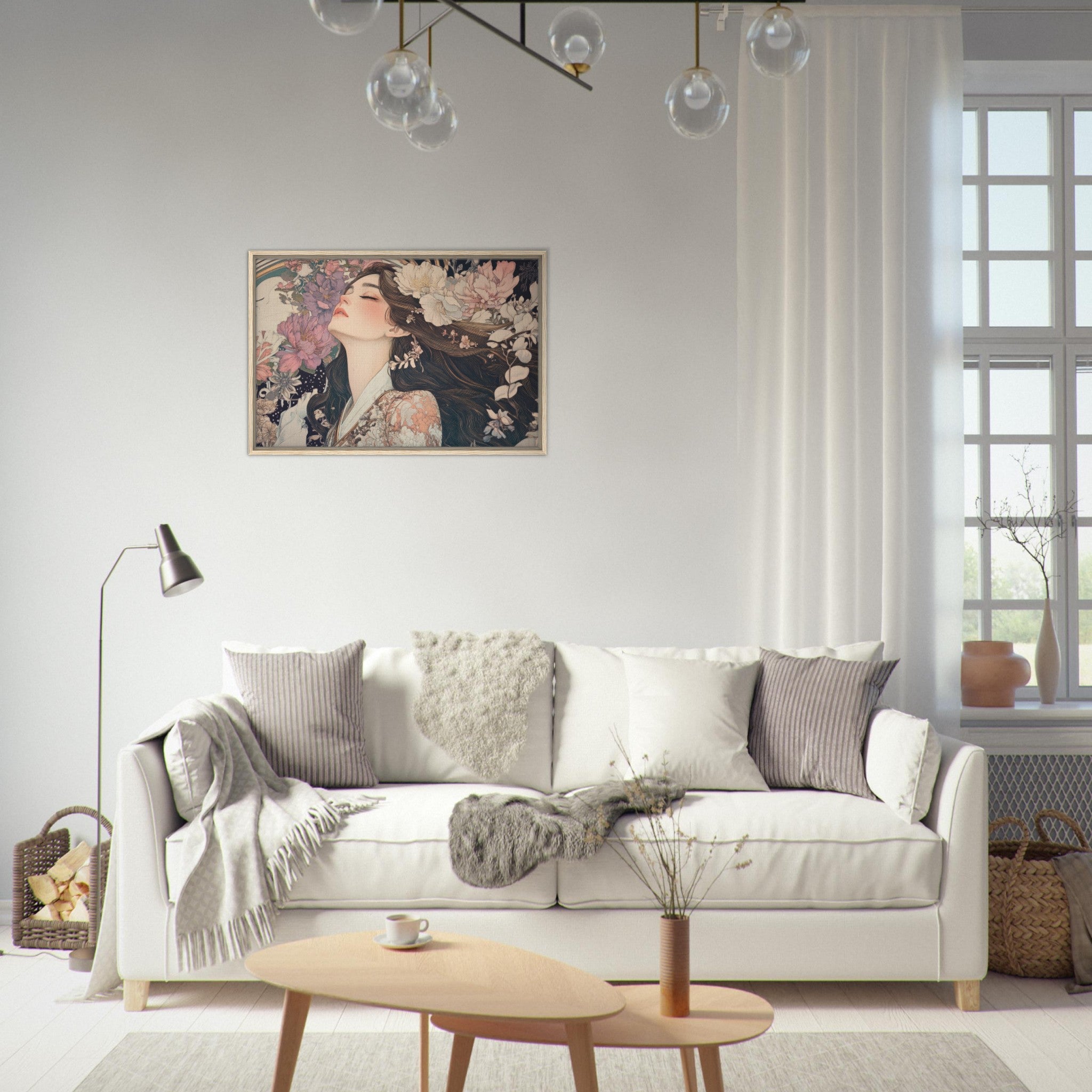 Framed Canvas Landscape - Art Nouveau Enchanted Garden An Art Nouveau inst 2 - Shop Ai Art WebShop - Digital Art online Store
