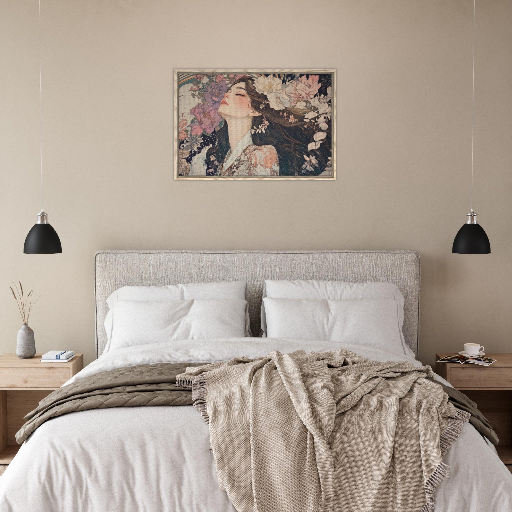 Framed Canvas Landscape - Art Nouveau Enchanted Garden An Art Nouveau inst 2 - Shop Ai Art WebShop - Digital Art online Store