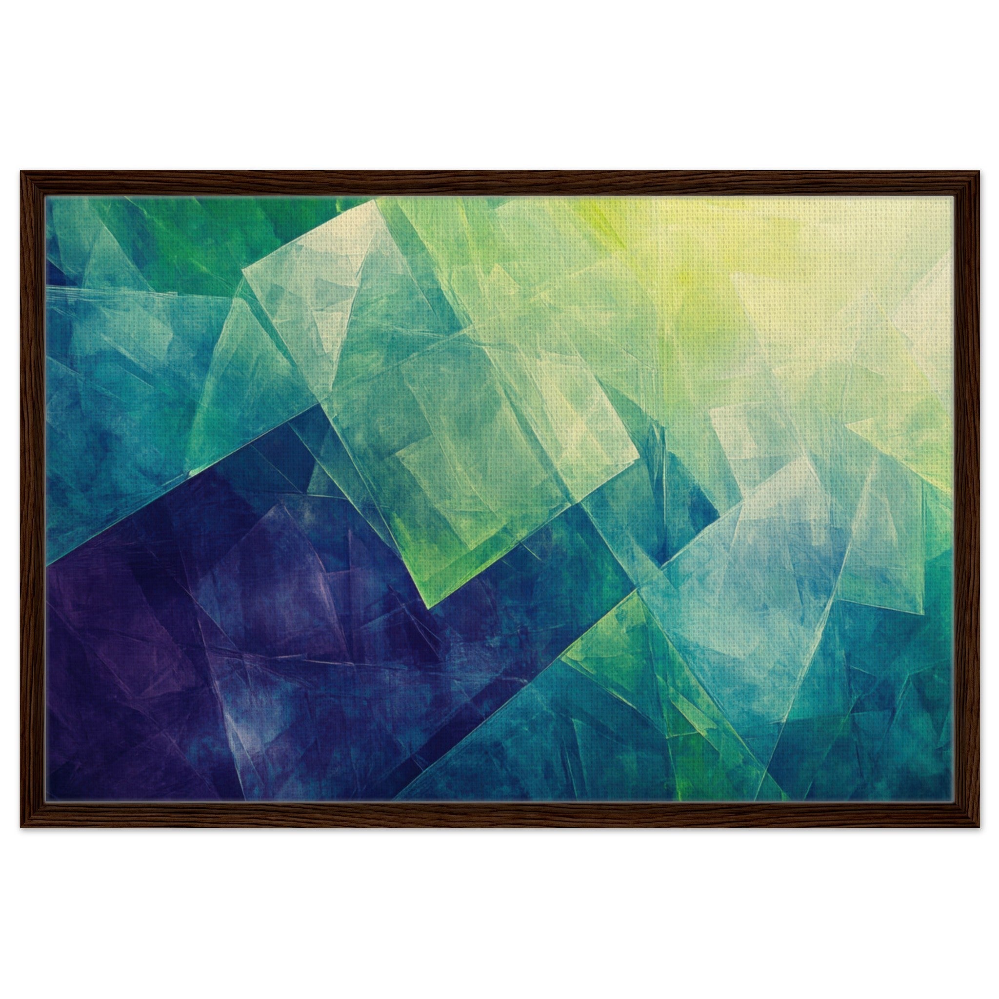 Framed Canvas Landscape - Fractured Realities Shattered geometric patterns - Shop Ai Art WebShop - Digital Art online Store