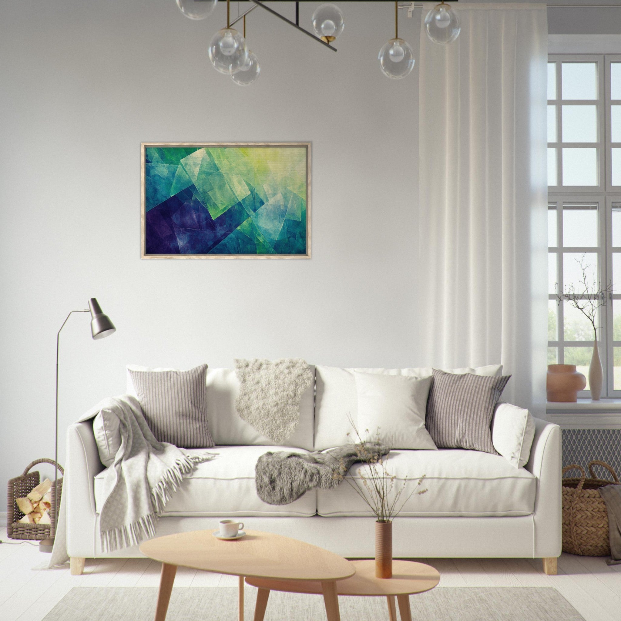 Framed Canvas Landscape - Fractured Realities Shattered geometric patterns - Shop Ai Art WebShop - Digital Art online Store