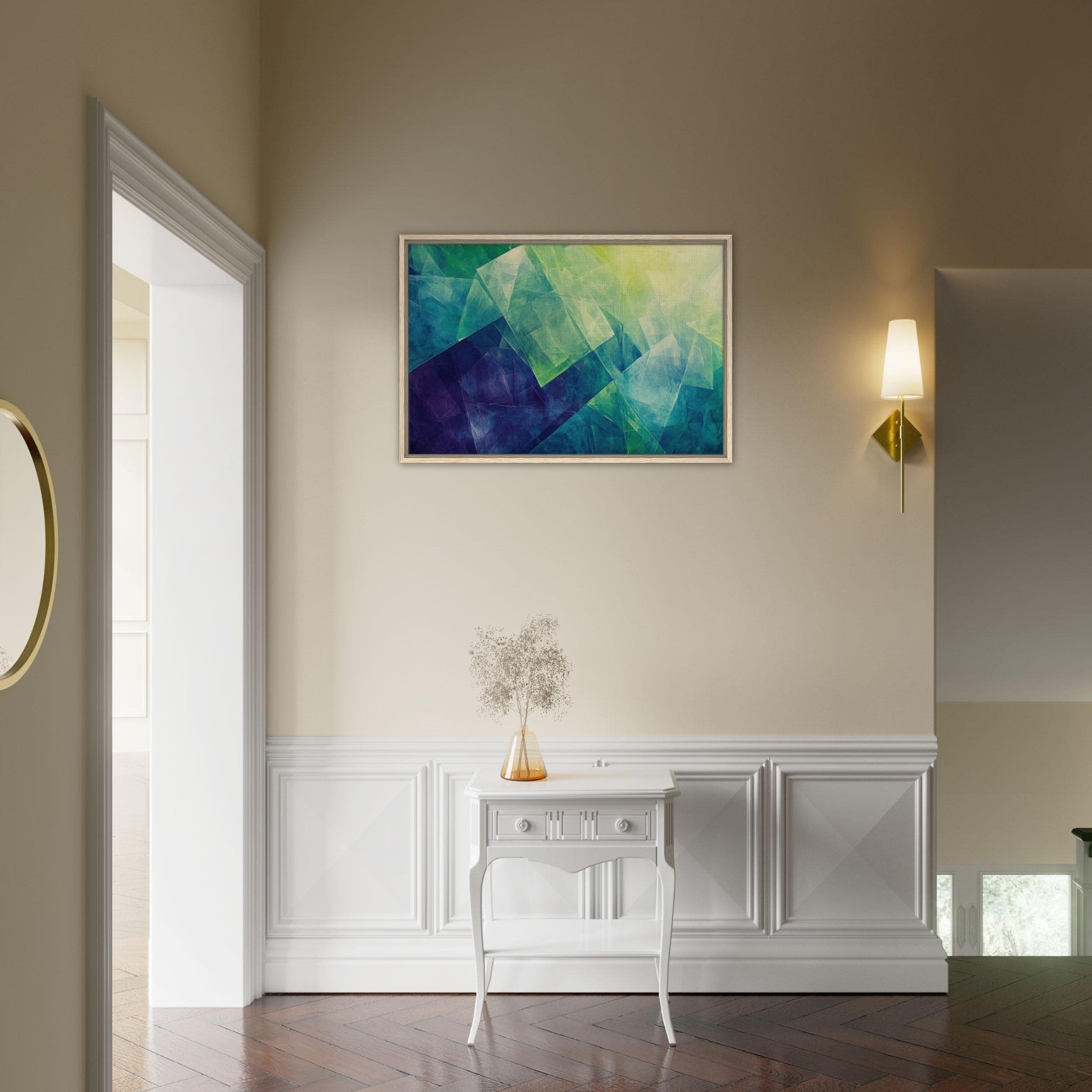 Framed Canvas Landscape - Fractured Realities Shattered geometric patterns - Shop Ai Art WebShop - Digital Art online Store