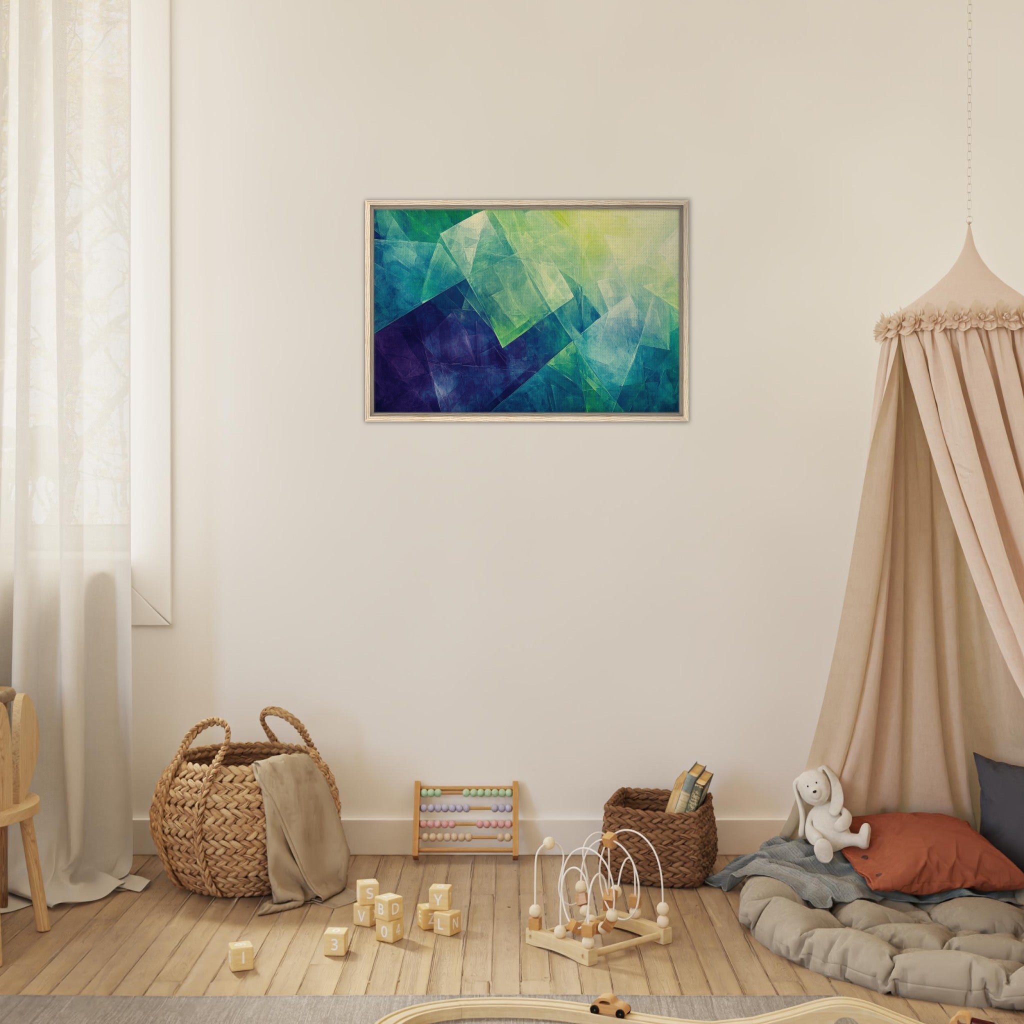 Framed Canvas Landscape - Fractured Realities Shattered geometric patterns - Shop Ai Art WebShop - Digital Art online Store