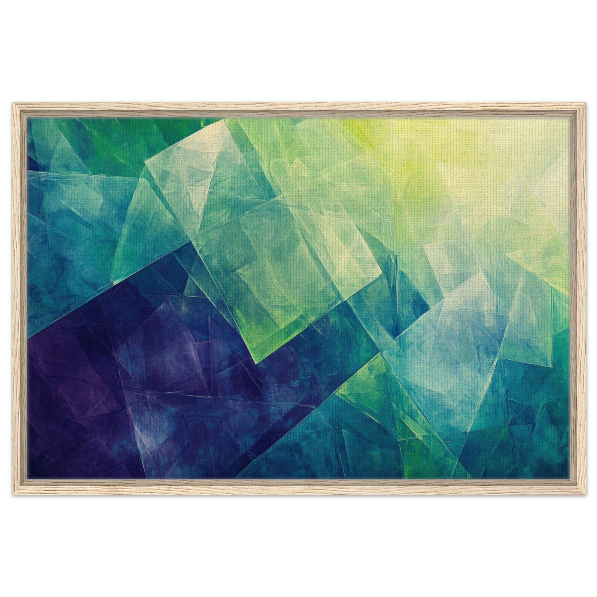 Framed Canvas Landscape - Fractured Realities Shattered geometric patterns - Shop Ai Art WebShop - Digital Art online Store