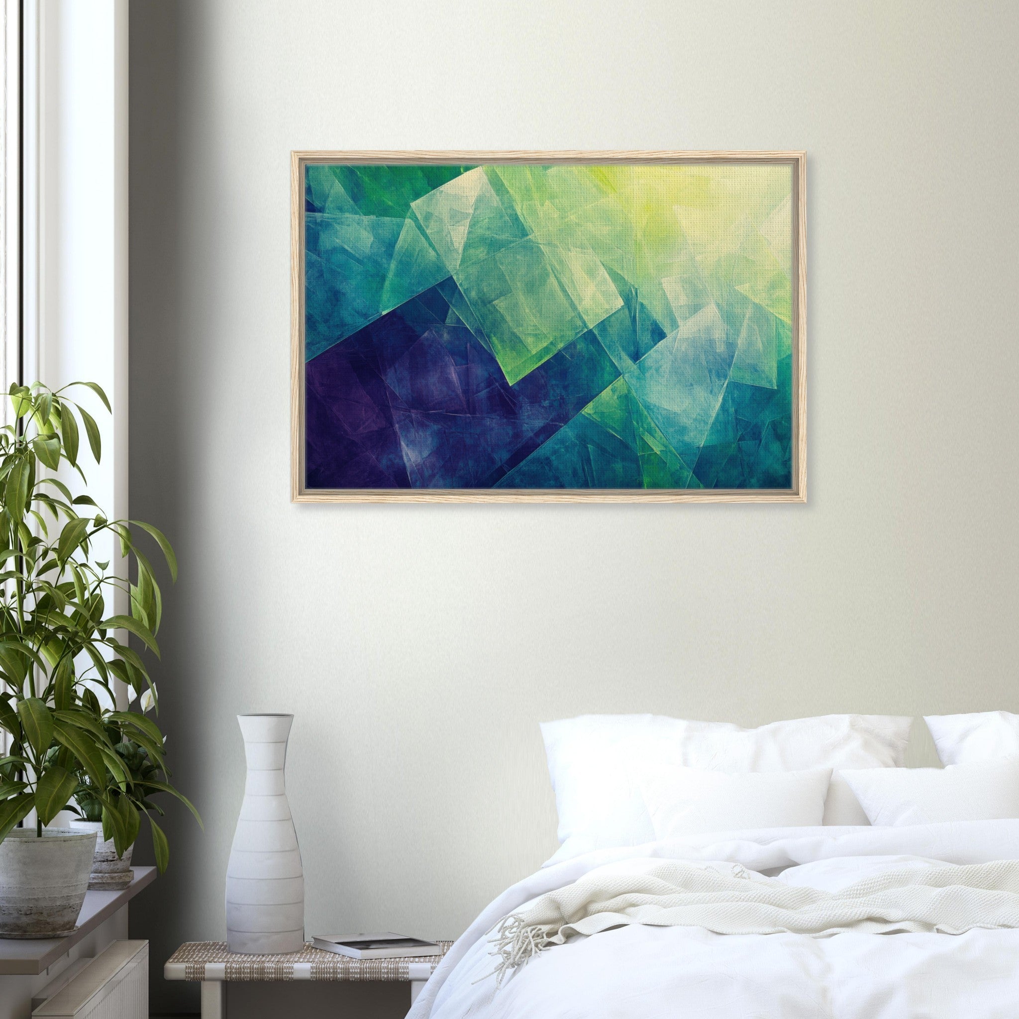 Framed Canvas Landscape - Fractured Realities Shattered geometric patterns - Shop Ai Art WebShop - Digital Art online Store