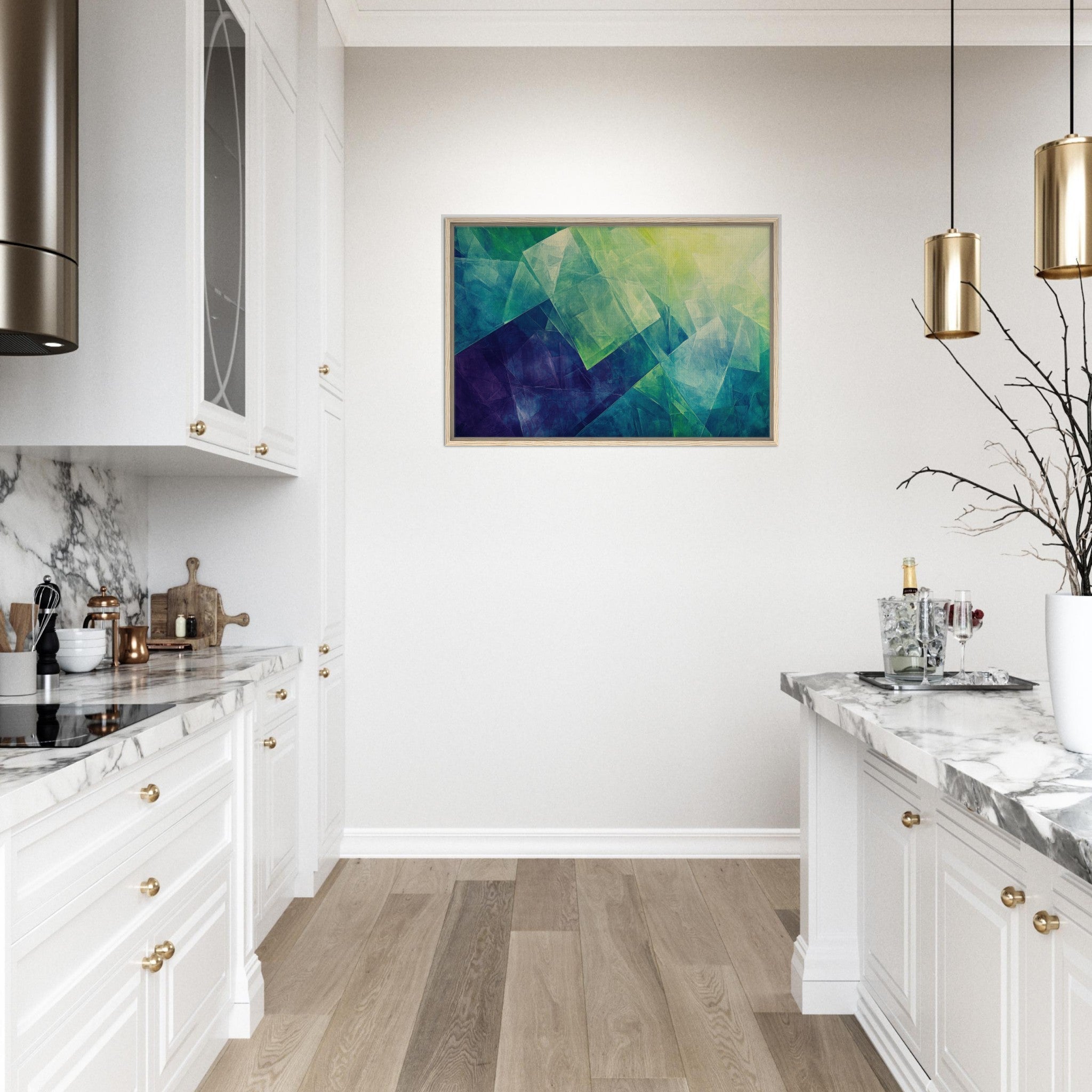 Framed Canvas Landscape - Fractured Realities Shattered geometric patterns - Shop Ai Art WebShop - Digital Art online Store