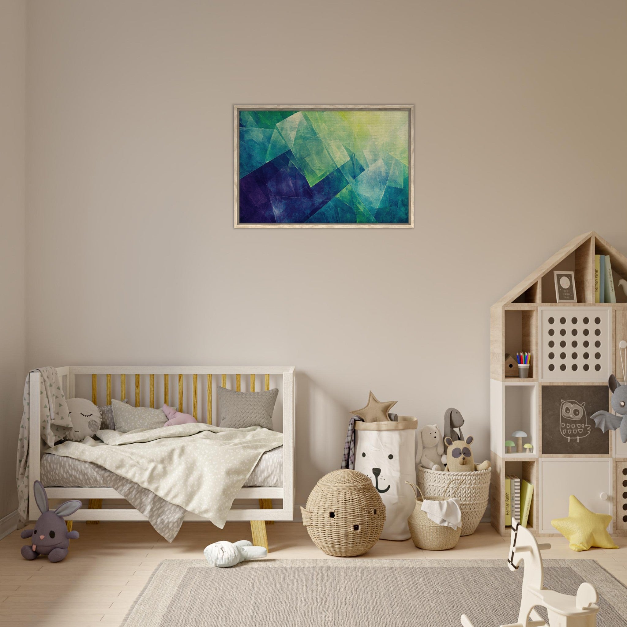 Framed Canvas Landscape - Fractured Realities Shattered geometric patterns - Shop Ai Art WebShop - Digital Art online Store