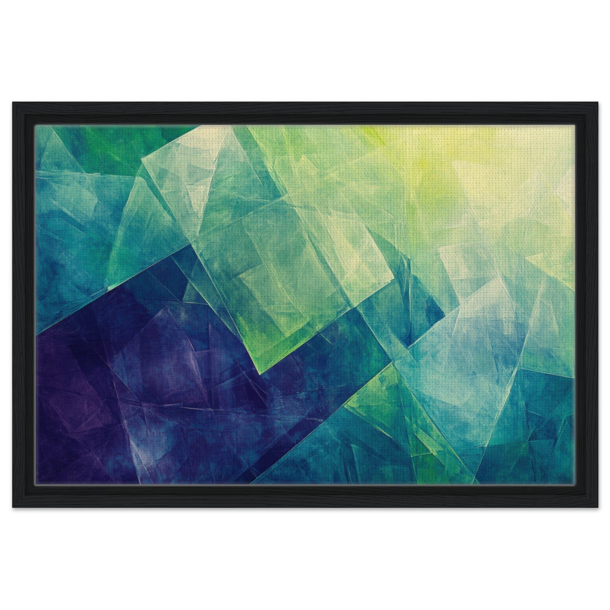 Framed Canvas Landscape - Fractured Realities Shattered geometric patterns - Shop Ai Art WebShop - Digital Art online Store