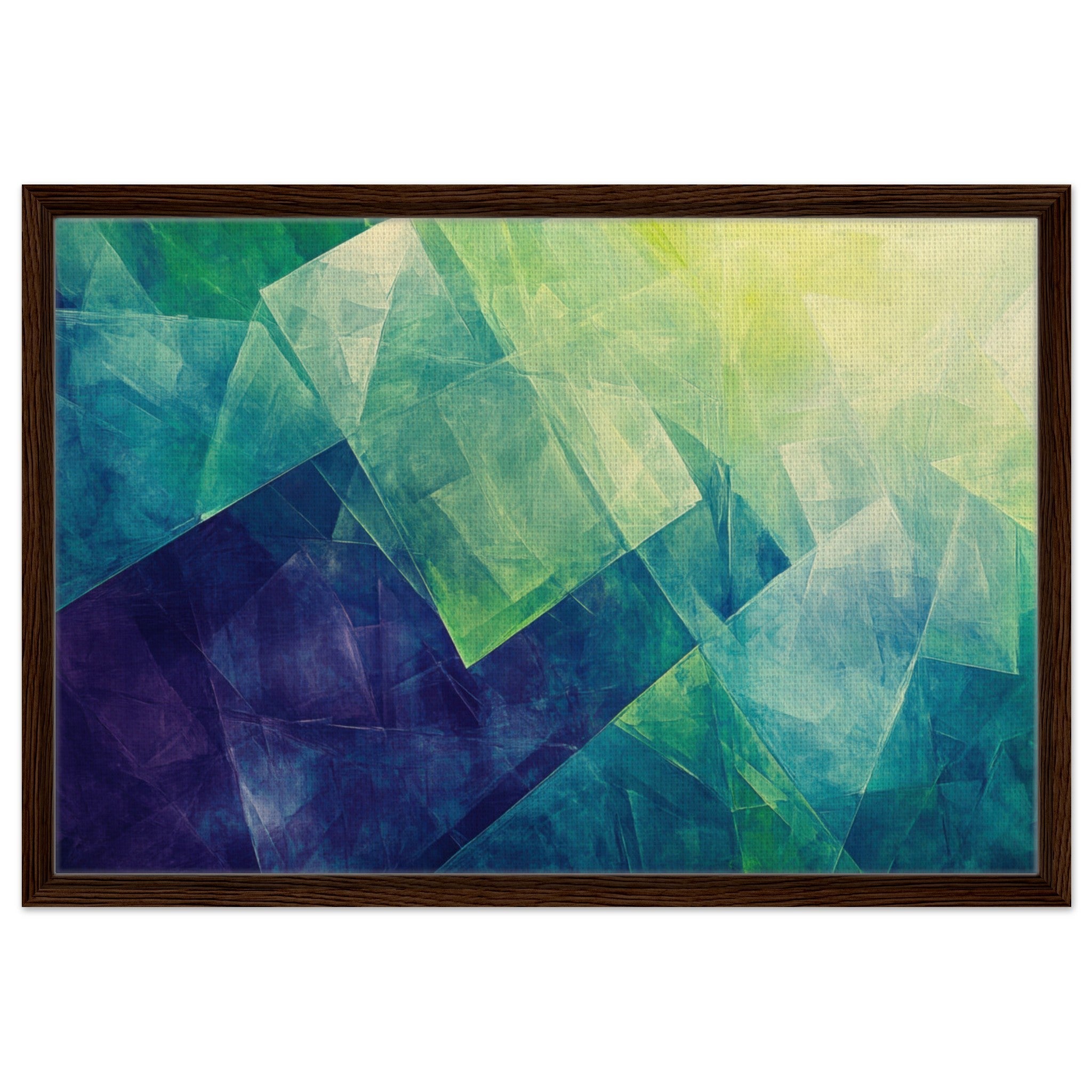Framed Canvas Landscape - Fractured Realities Shattered geometric patterns - Shop Ai Art WebShop - Digital Art online Store