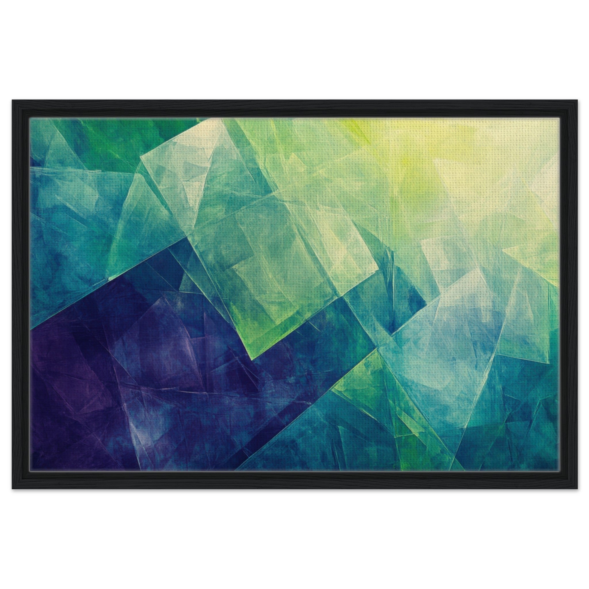 Framed Canvas Landscape - Fractured Realities Shattered geometric patterns - Shop Ai Art WebShop - Digital Art online Store