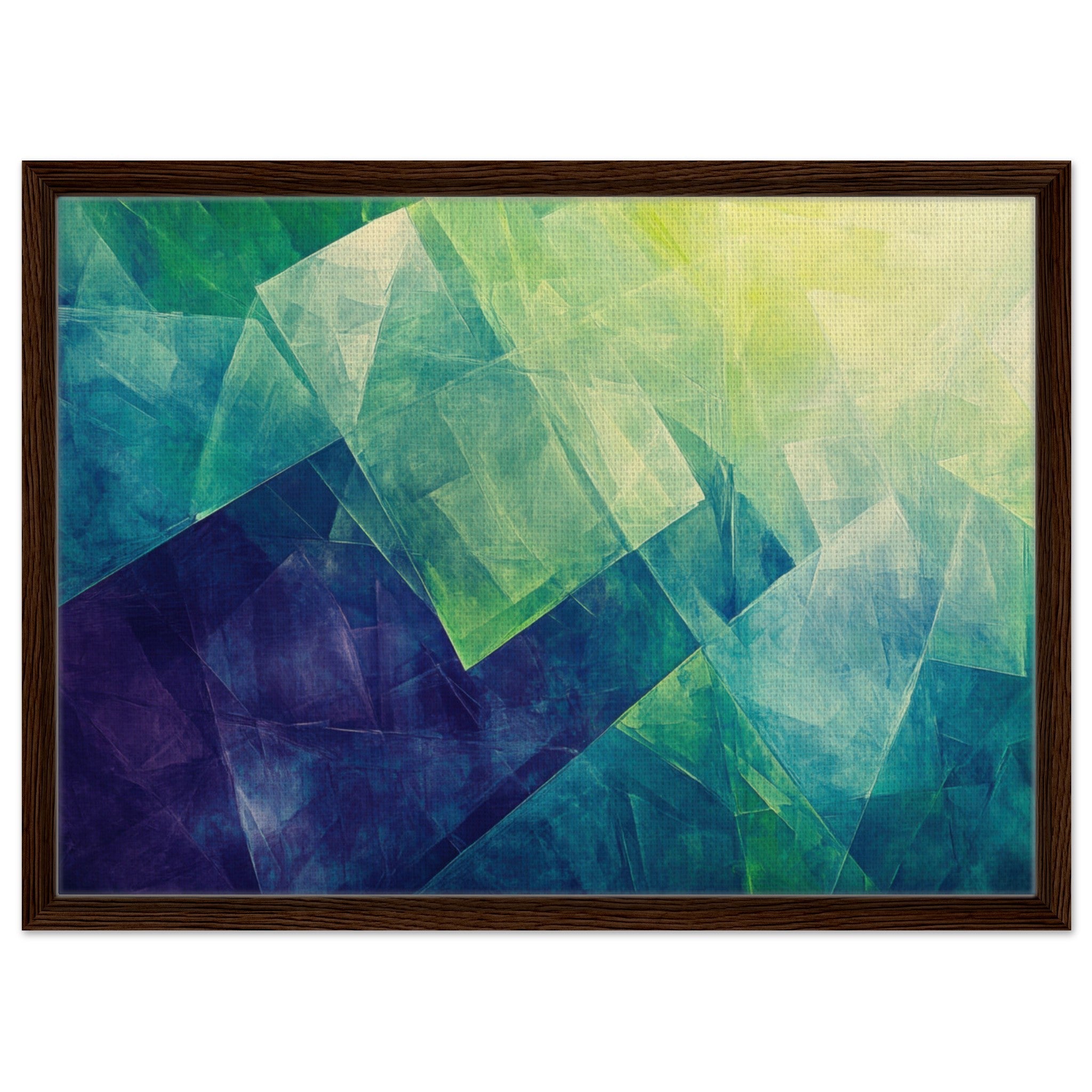 Framed Canvas Landscape - Fractured Realities Shattered geometric patterns - Shop Ai Art WebShop - Digital Art online Store