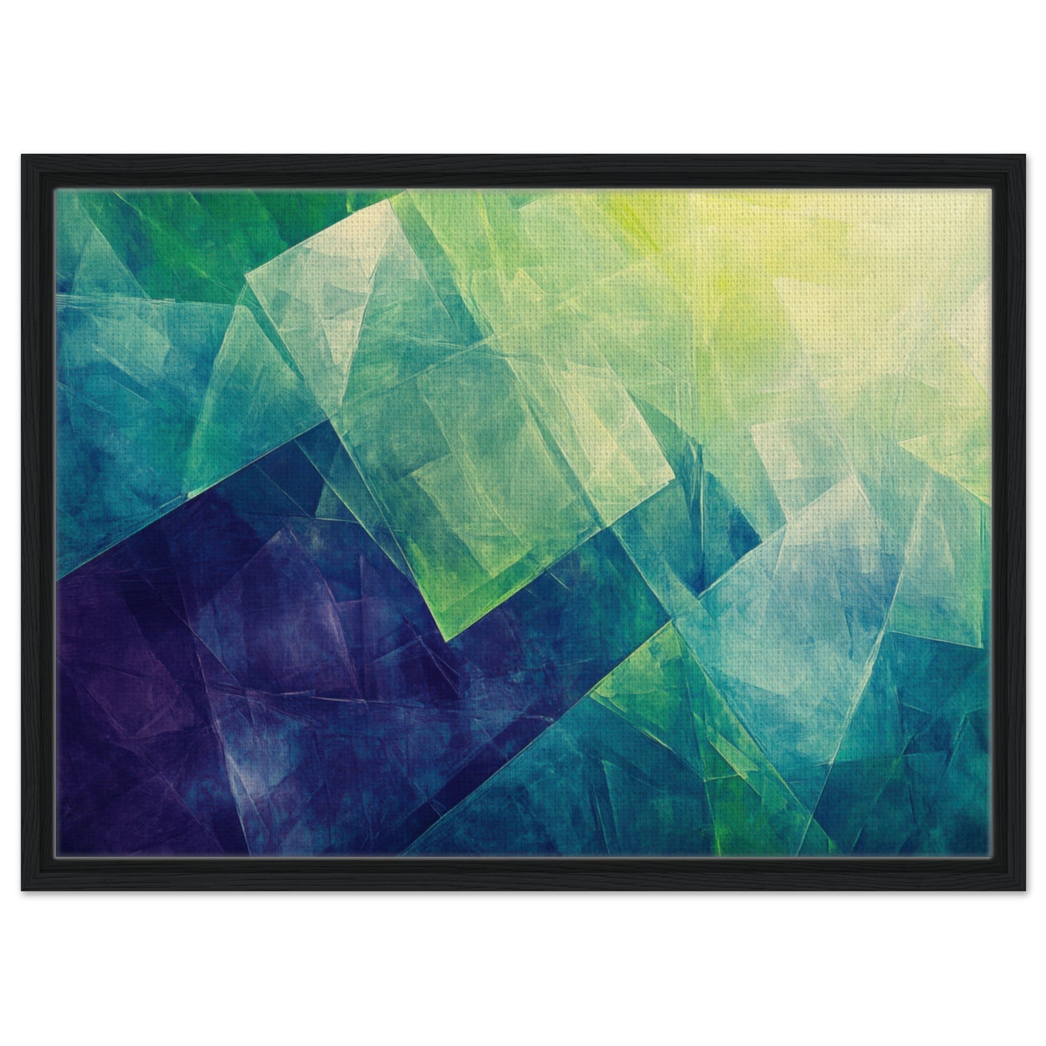 Framed Canvas Landscape - Fractured Realities Shattered geometric patterns - Shop Ai Art WebShop - Digital Art online Store