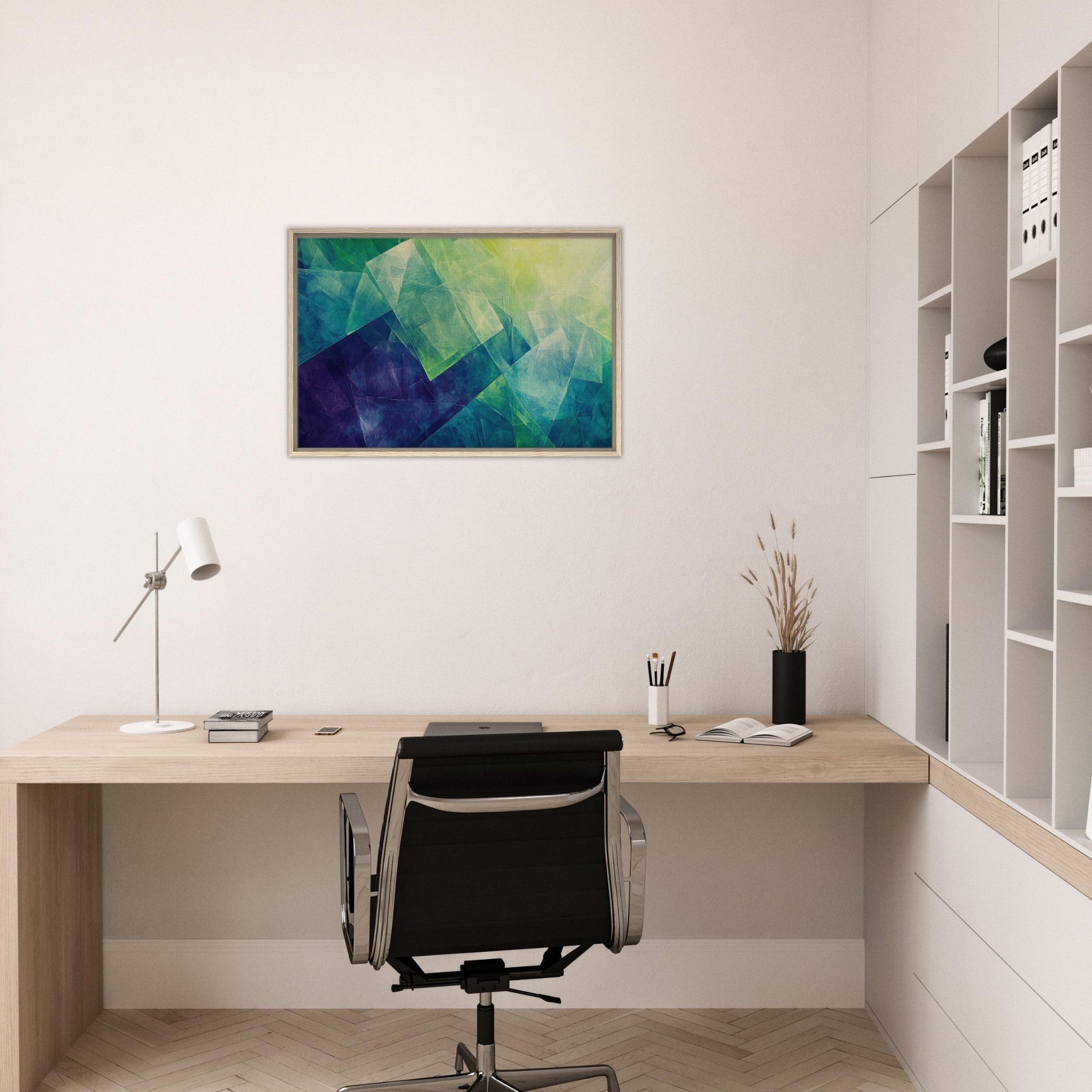 Framed Canvas Landscape - Fractured Realities Shattered geometric patterns - Shop Ai Art WebShop - Digital Art online Store
