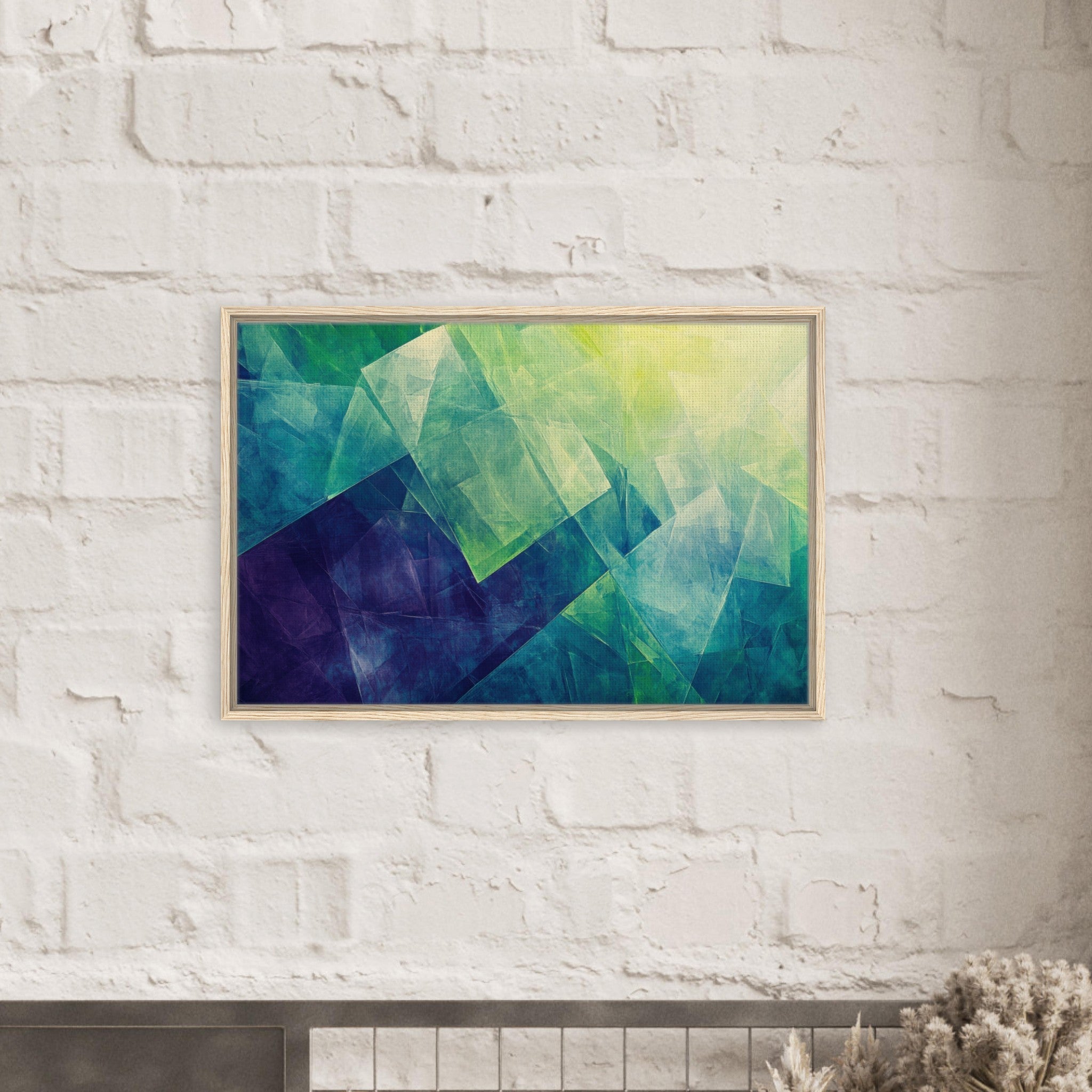 Framed Canvas Landscape - Fractured Realities Shattered geometric patterns - Shop Ai Art WebShop - Digital Art online Store