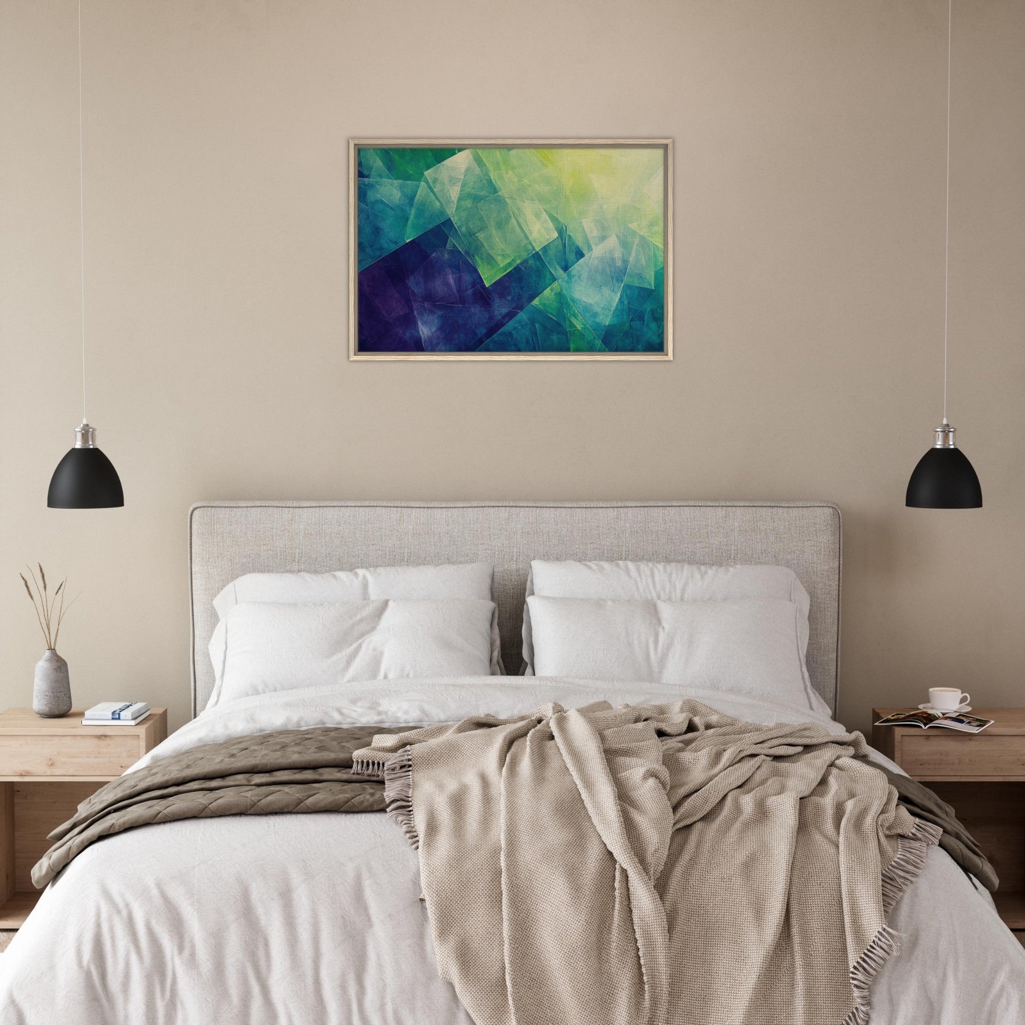 Framed Canvas Landscape - Fractured Realities Shattered geometric patterns - Shop Ai Art WebShop - Digital Art online Store
