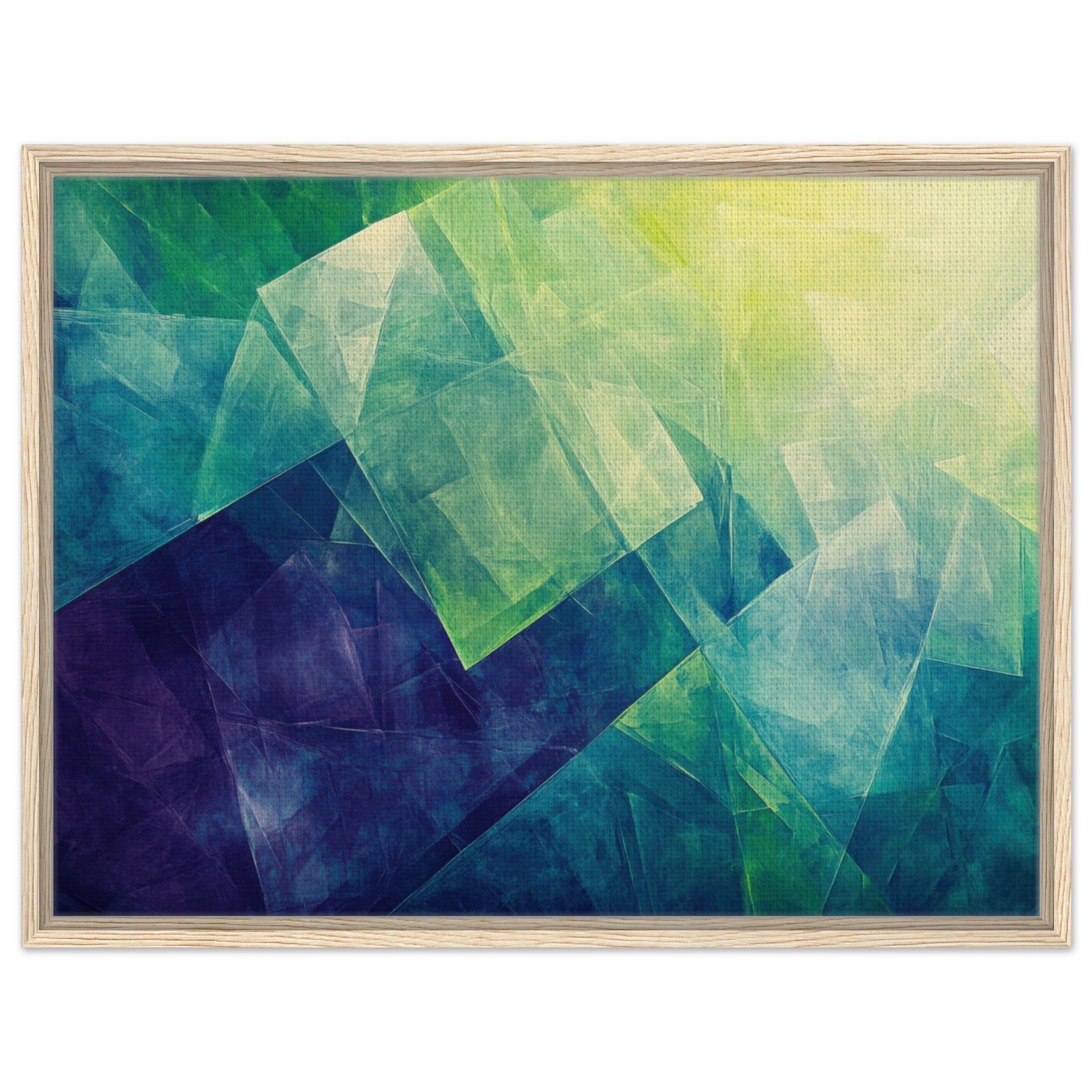 Framed Canvas Landscape - Fractured Realities Shattered geometric patterns - Shop Ai Art WebShop - Digital Art online Store