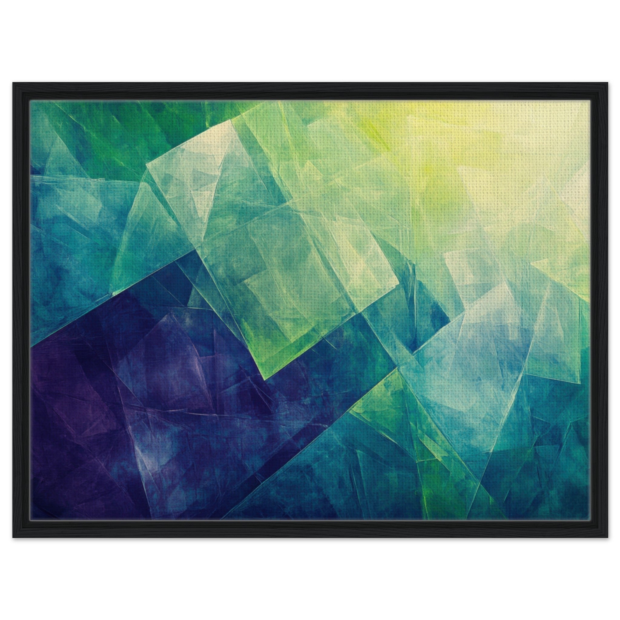 Framed Canvas Landscape - Fractured Realities Shattered geometric patterns - Shop Ai Art WebShop - Digital Art online Store