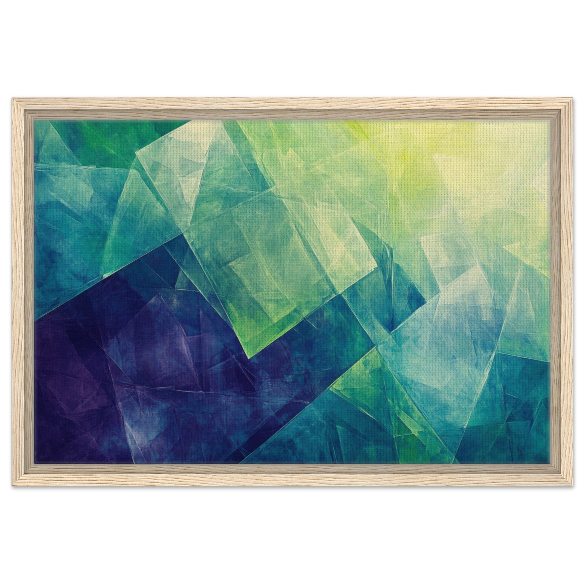 Framed Canvas Landscape - Fractured Realities Shattered geometric patterns - Shop Ai Art WebShop - Digital Art online Store
